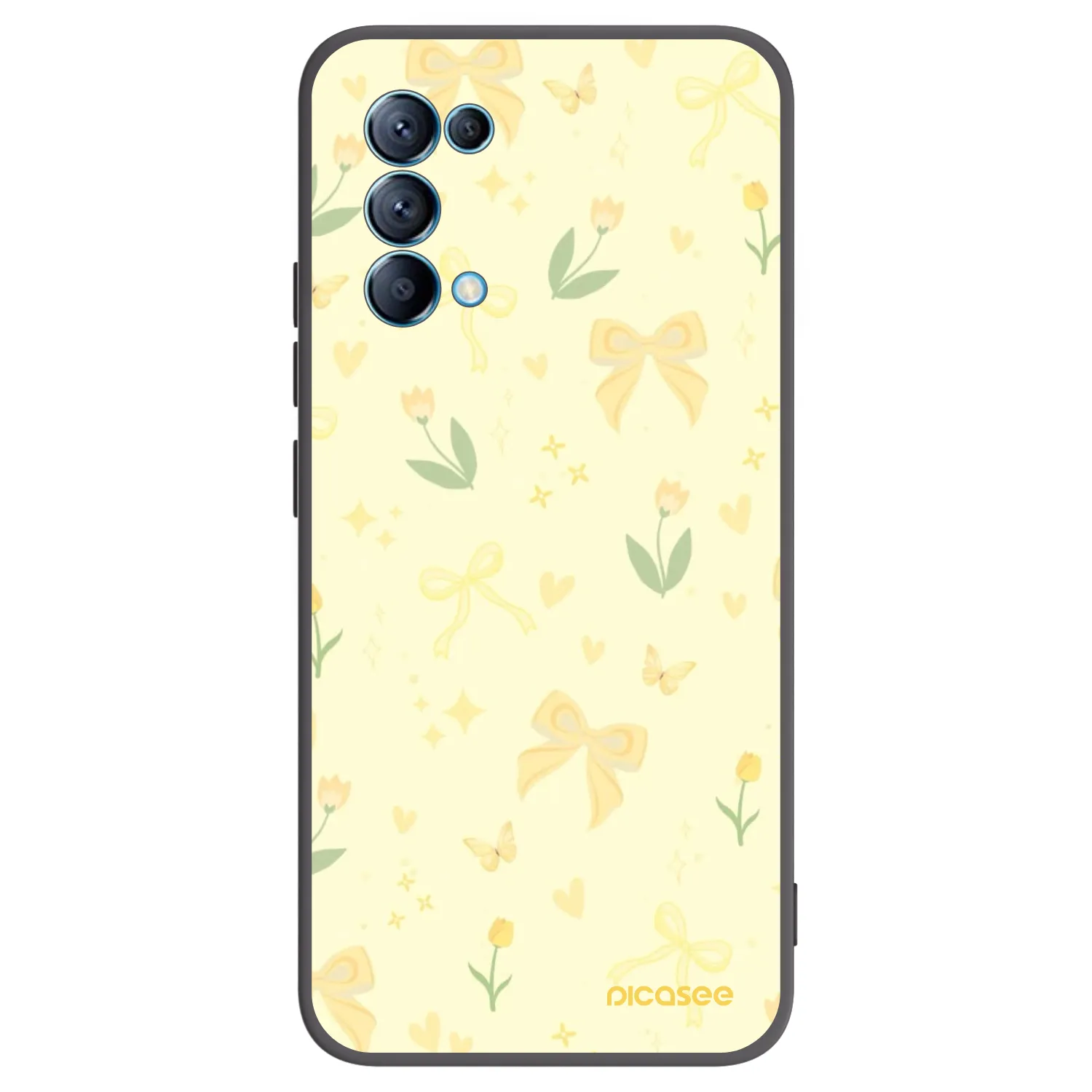 Picasee fekete szilikon tok az alábbi mobiltelefonokra OPPO A16s - Honey Blossom