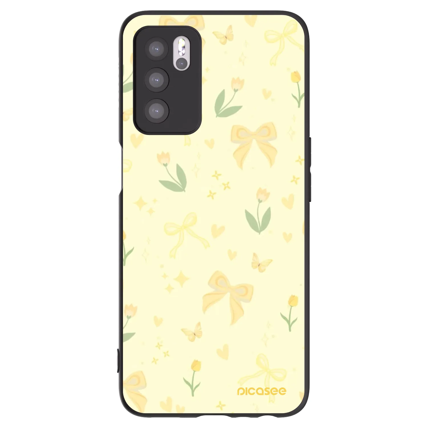 Picasee fekete szilikon tok az alábbi mobiltelefonokra OPPO A16s - Honey Blossom