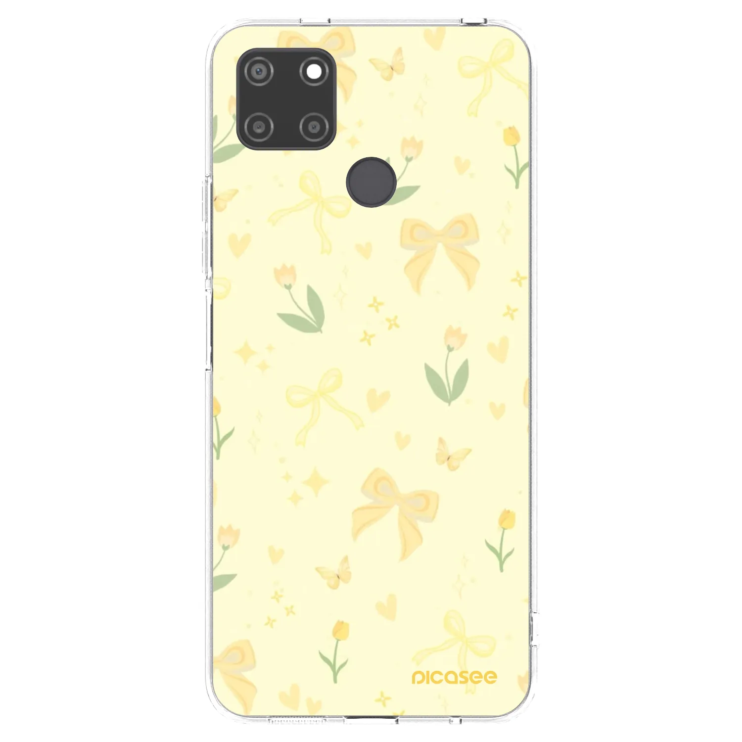 Picasee átlátszó szilikon tok az alábbi mobiltelefonokra Realme C21Y - Honey Blossom