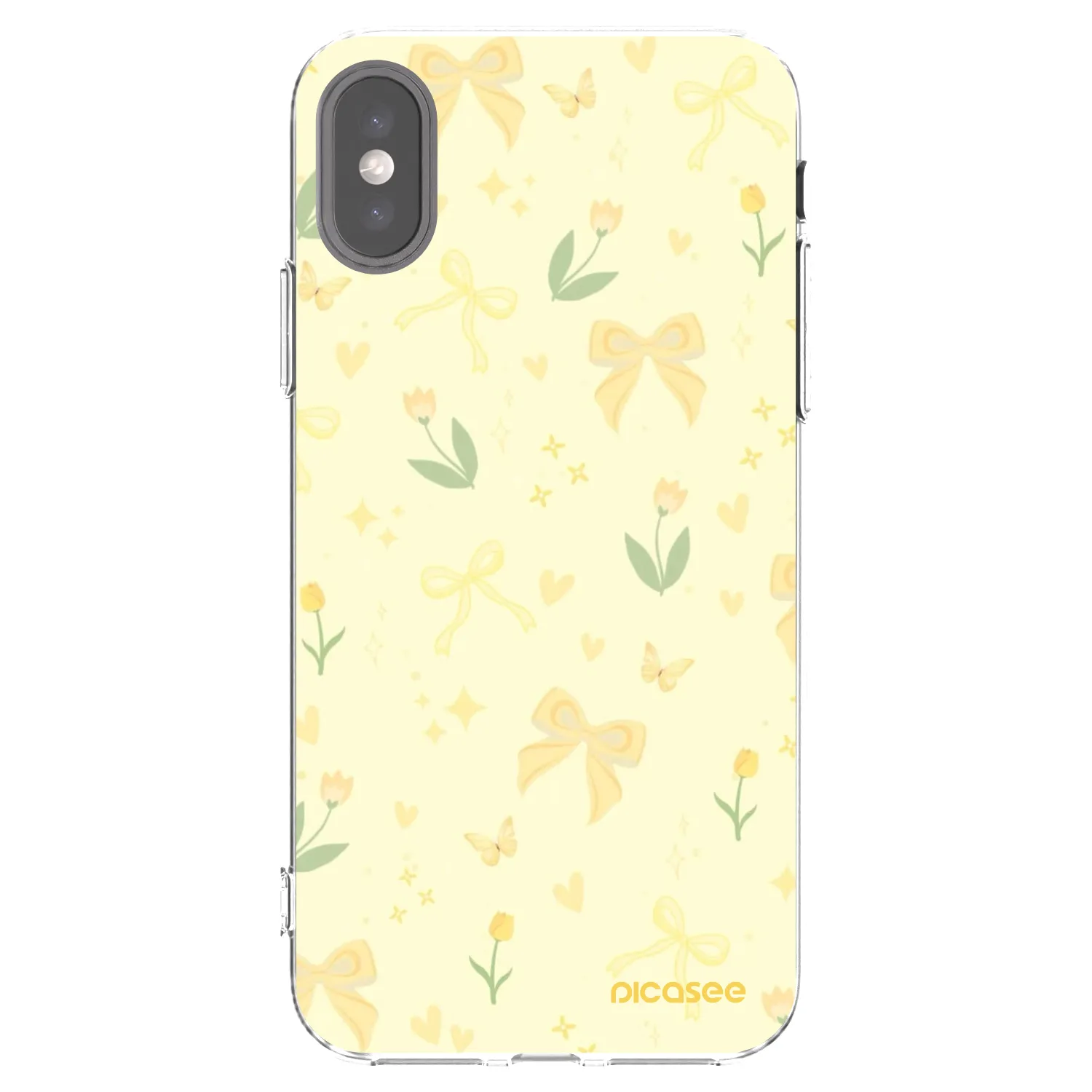 Picasee átlátszó szilikon tok az alábbi mobiltelefonokra Apple iPhone X/XS - Honey Blossom