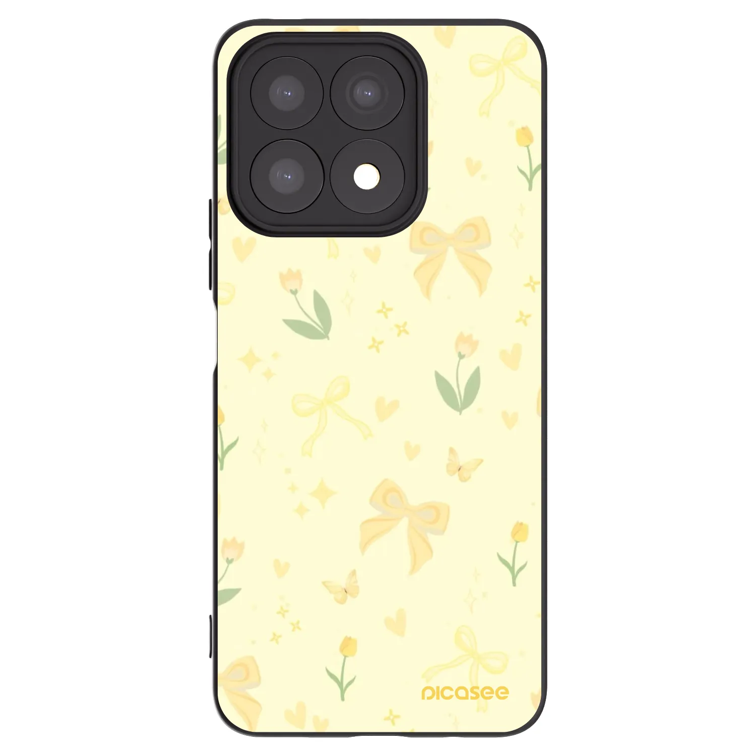 Picasee fekete szilikon tok az alábbi mobiltelefonokra Honor X8a - Honey Blossom