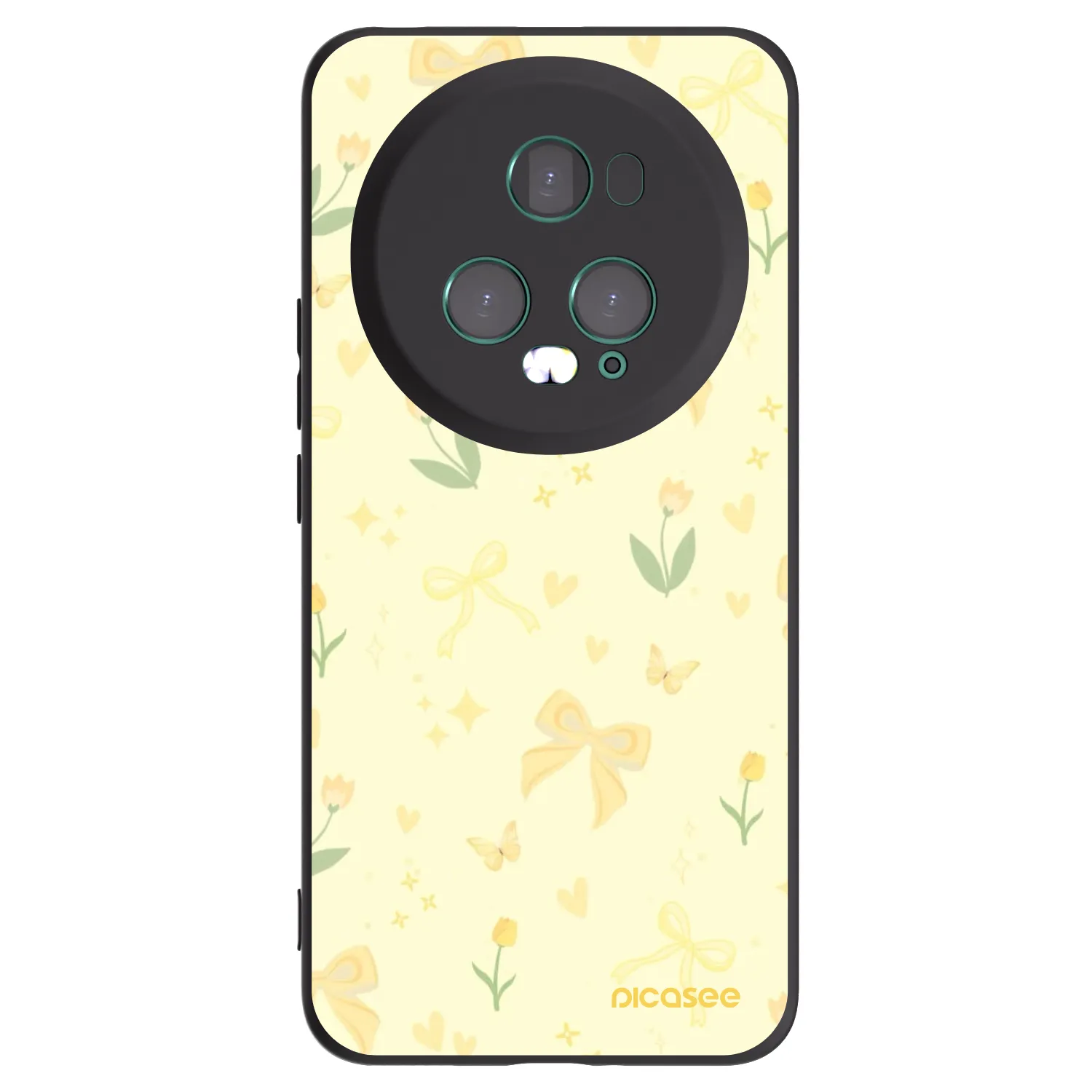 Picasee fekete szilikon tok az alábbi mobiltelefonokra Honor Magic5 Pro - Honey Blossom