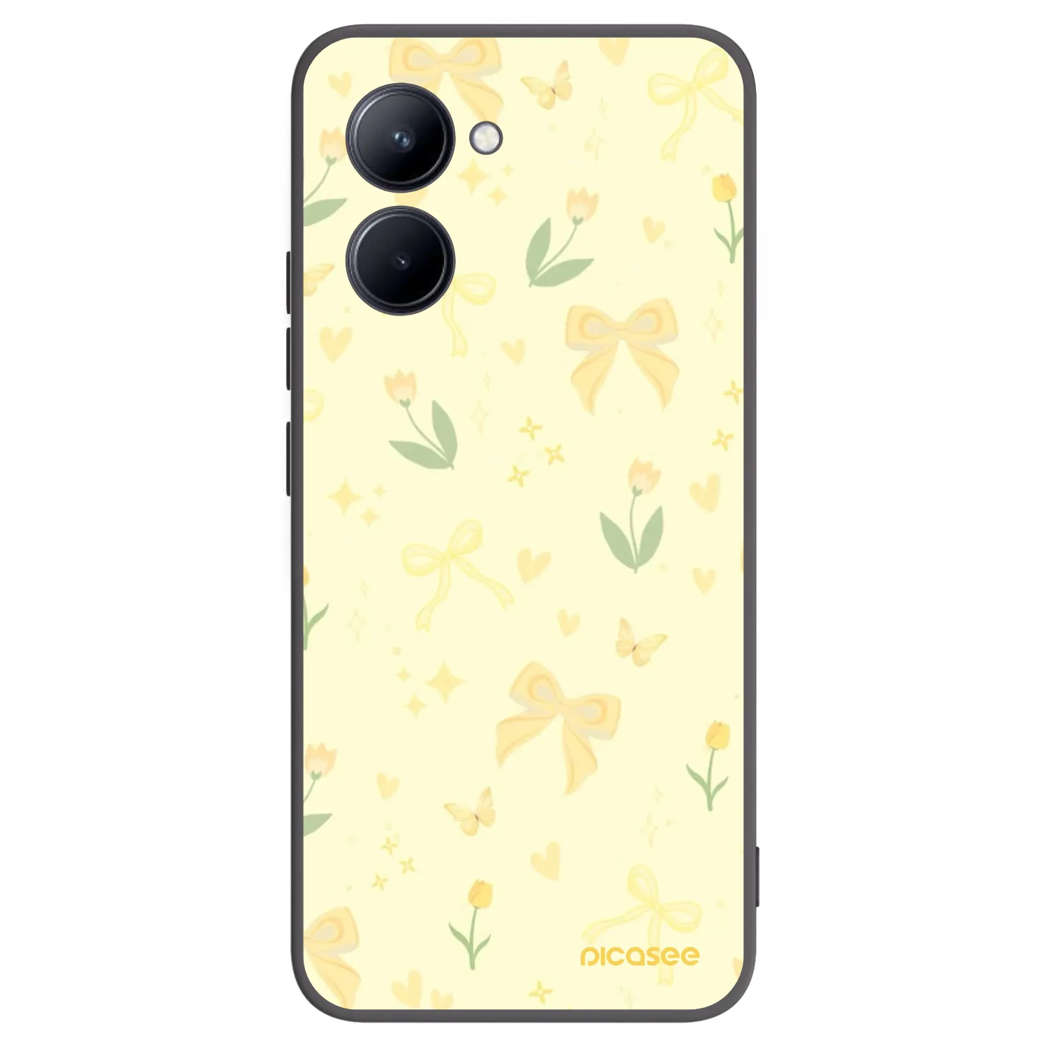 Picasee fekete szilikon tok az alábbi mobiltelefonokra Realme C33 (2023) - Honey Blossom