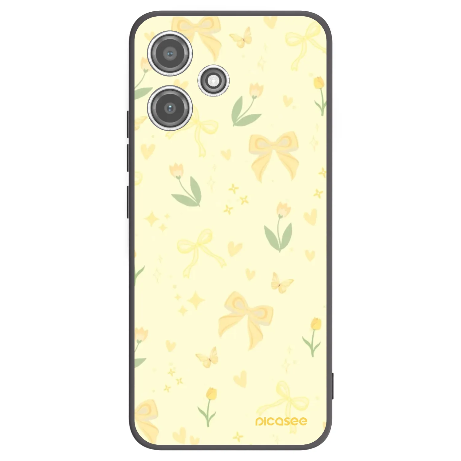 Picasee fekete szilikon tok az alábbi mobiltelefonokra Xiaomi Redmi 12 5G - Honey Blossom