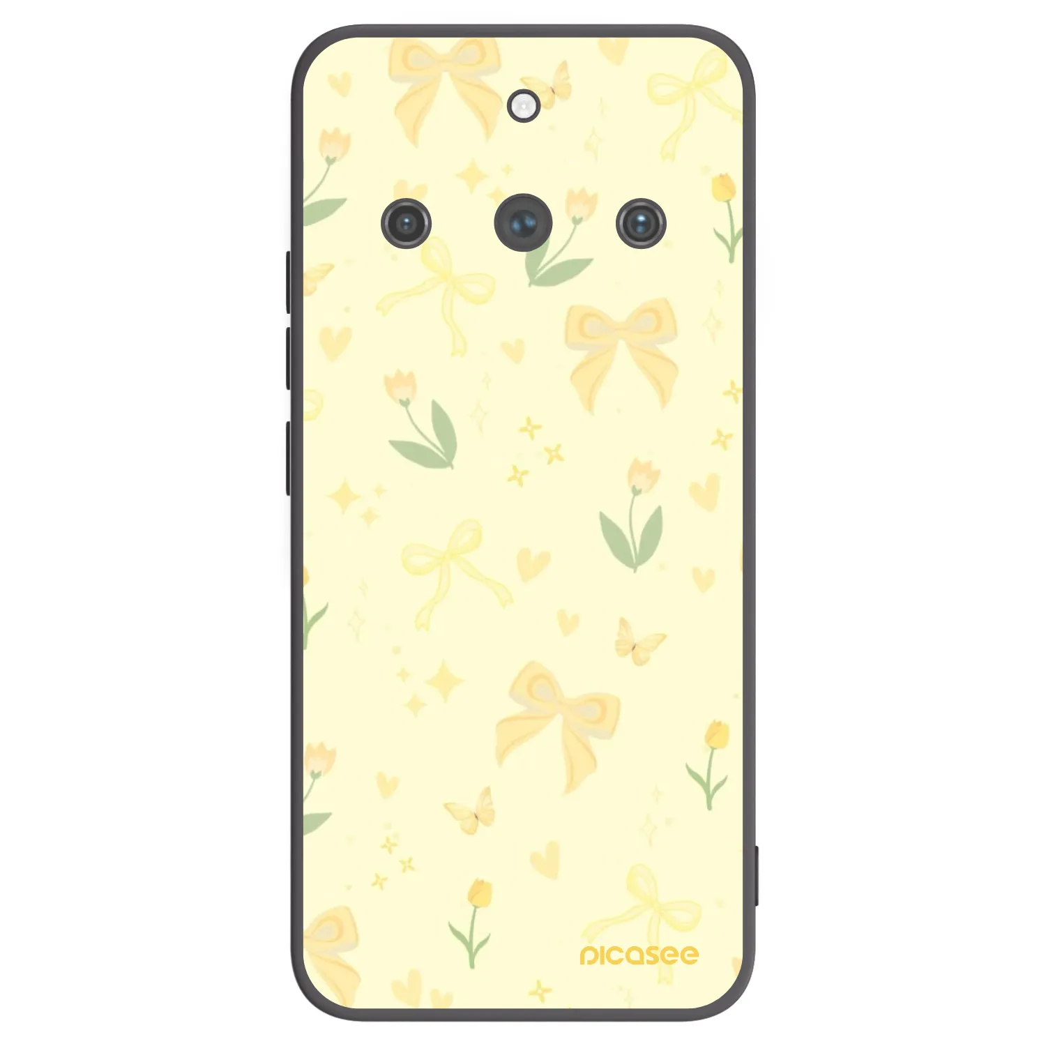 Picasee fekete szilikon tok az alábbi mobiltelefonokra Realme 11 Pro+ - Honey Blossom