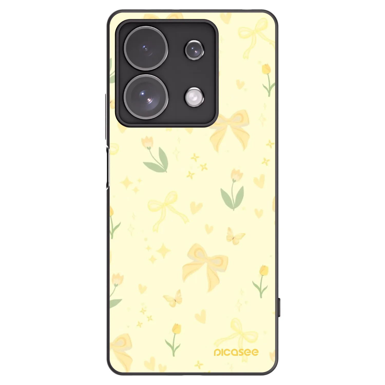 Picasee fekete szilikon tok az alábbi mobiltelefonokra Xiaomi Redmi Note 13 Pro 4G - Honey Blossom
