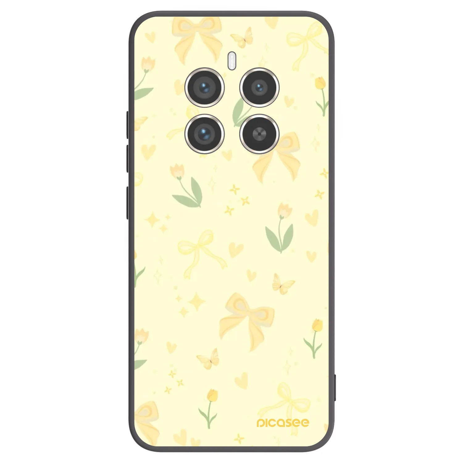 Picasee fekete szilikon tok az alábbi mobiltelefonokra Realme 12 Pro 5G - Honey Blossom