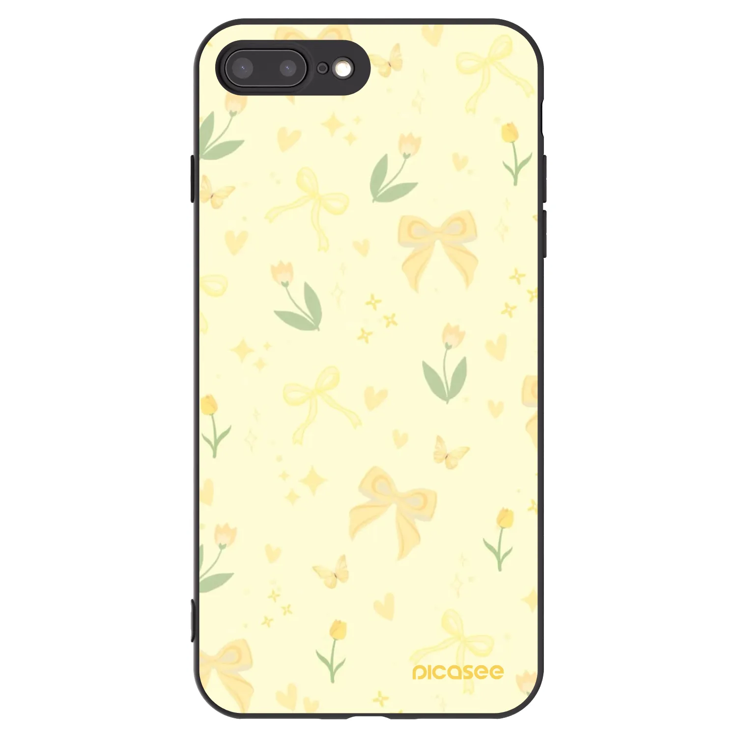 Picasee fekete szilikon tok az alábbi mobiltelefonokra Apple iPhone 7 Plus - Honey Blossom