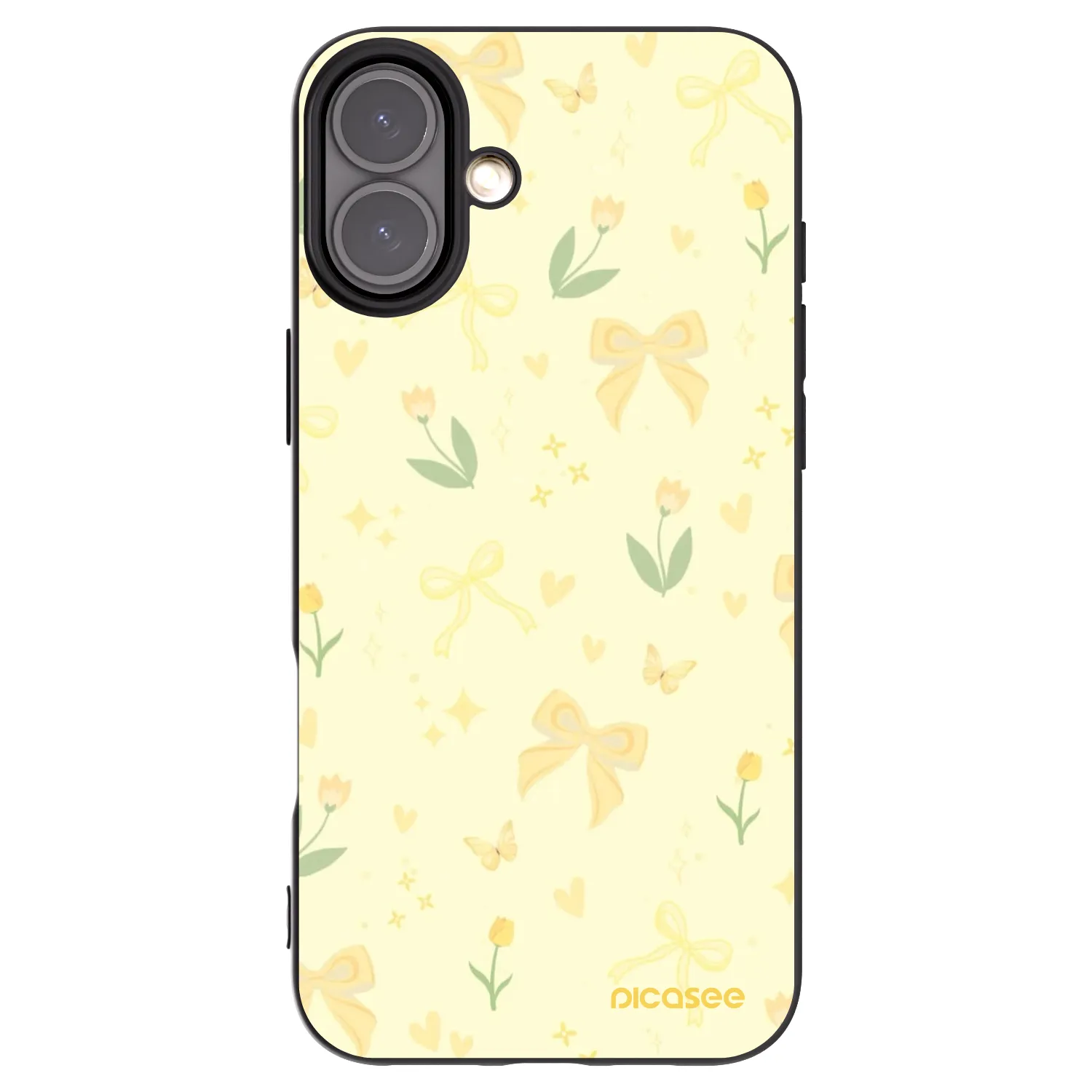 Picasee fekete szilikon tok az alábbi mobiltelefonokra Apple iPhone 16 Plus - Honey Blossom
