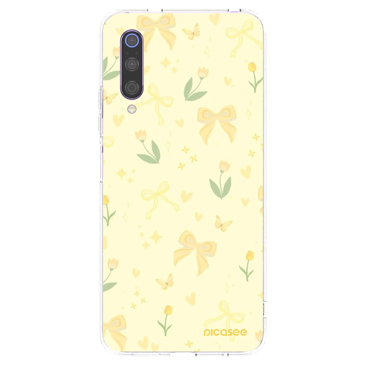 Picasee átlátszó szilikon tok az alábbi mobiltelefonokra Xiaomi Mi 9 - Honey Blossom