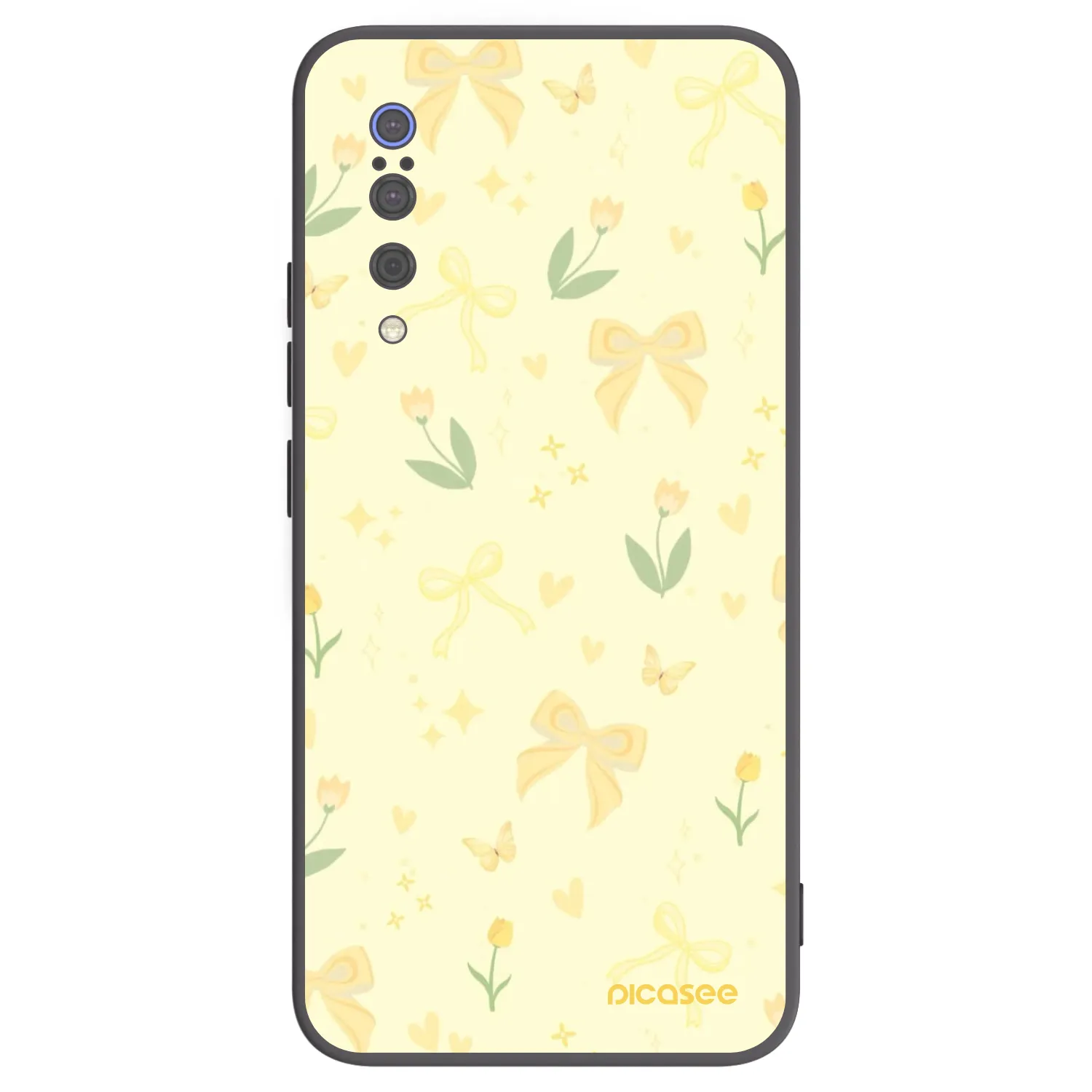 Picasee fekete szilikon tok az alábbi mobiltelefonokra Xiaomi Mi 9 - Honey Blossom