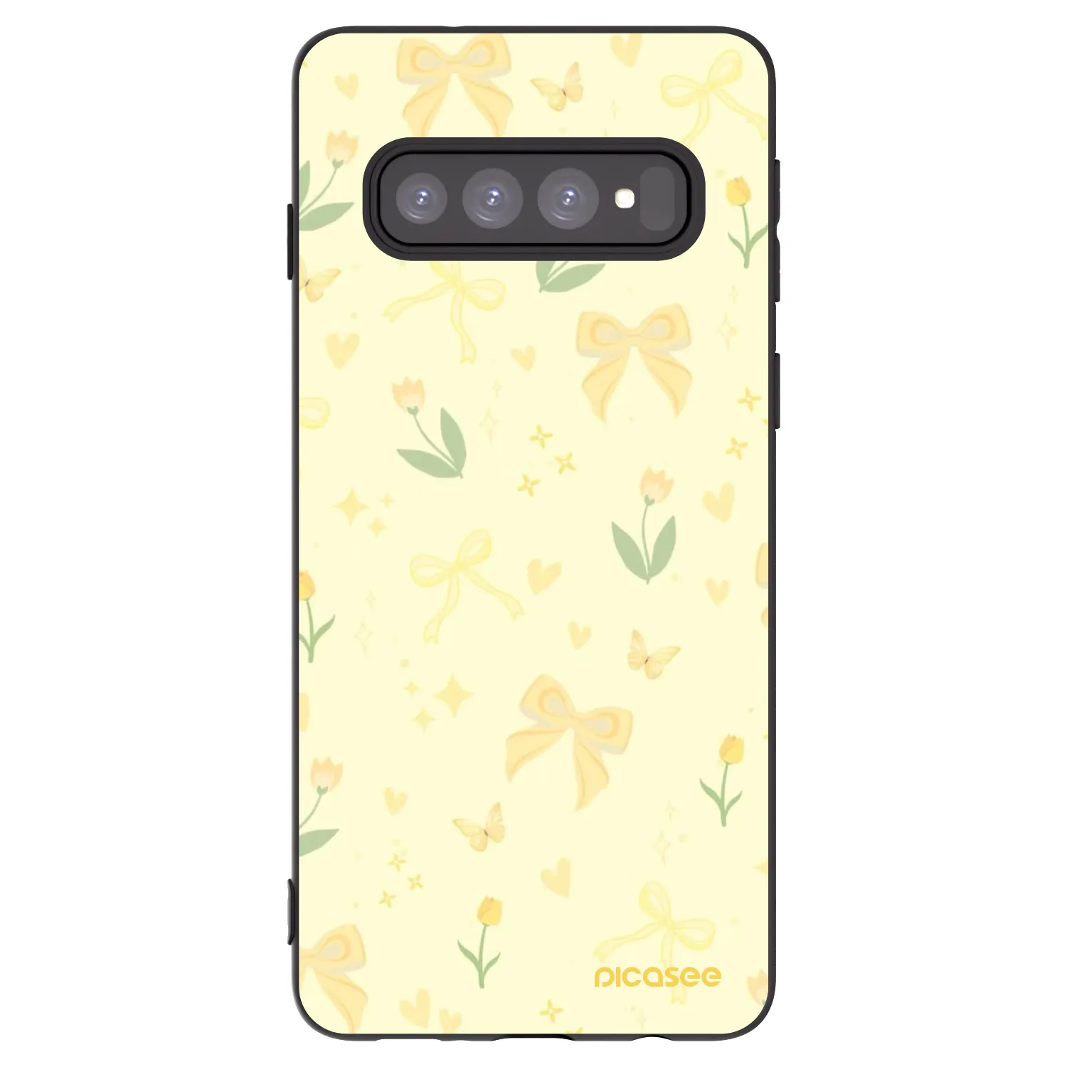 Picasee fekete szilikon tok az alábbi mobiltelefonokra Samsung Galaxy S10 G973 - Honey Blossom