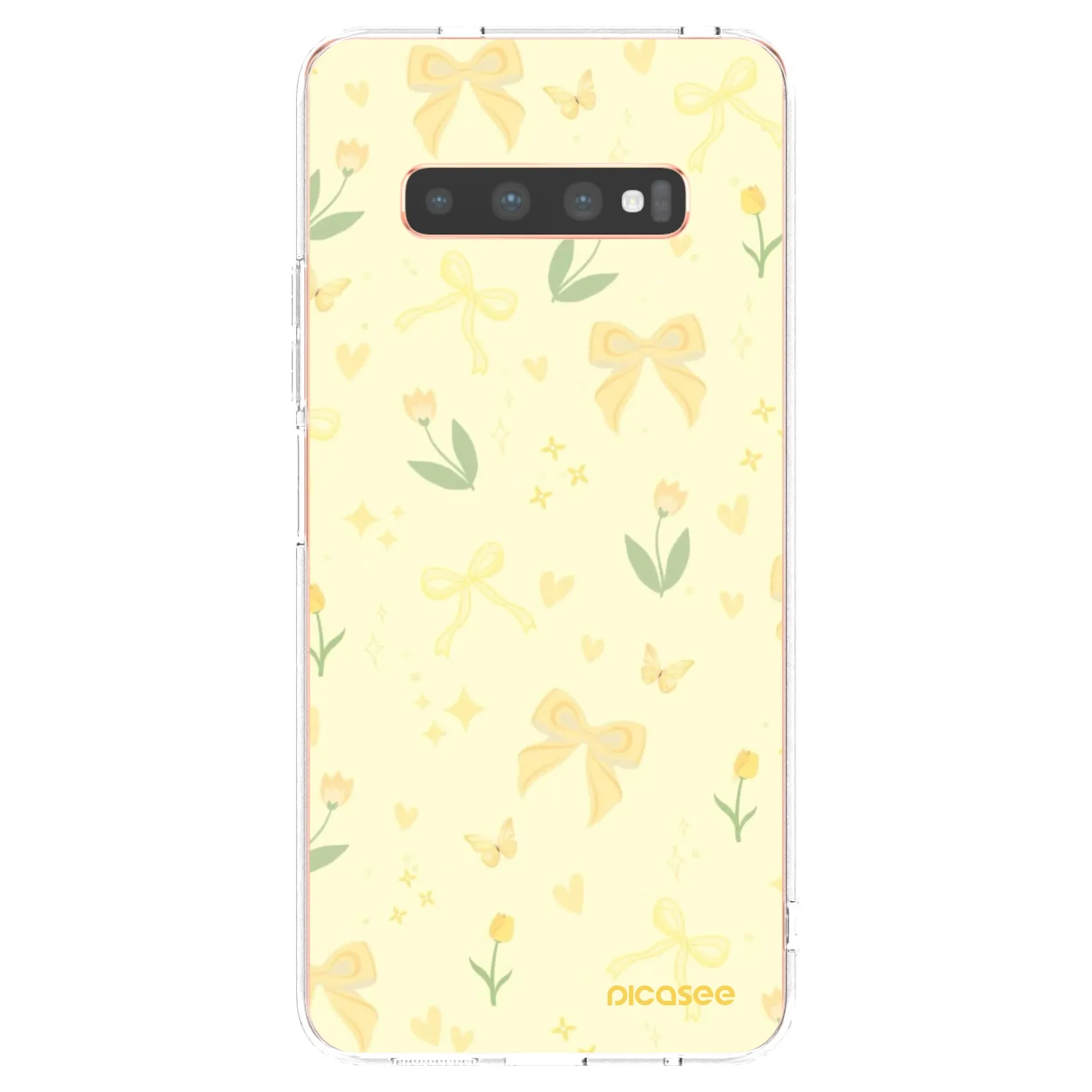 Picasee átlátszó szilikon tok az alábbi mobiltelefonokra Samsung Galaxy S10 Plus G975 - Honey Blossom