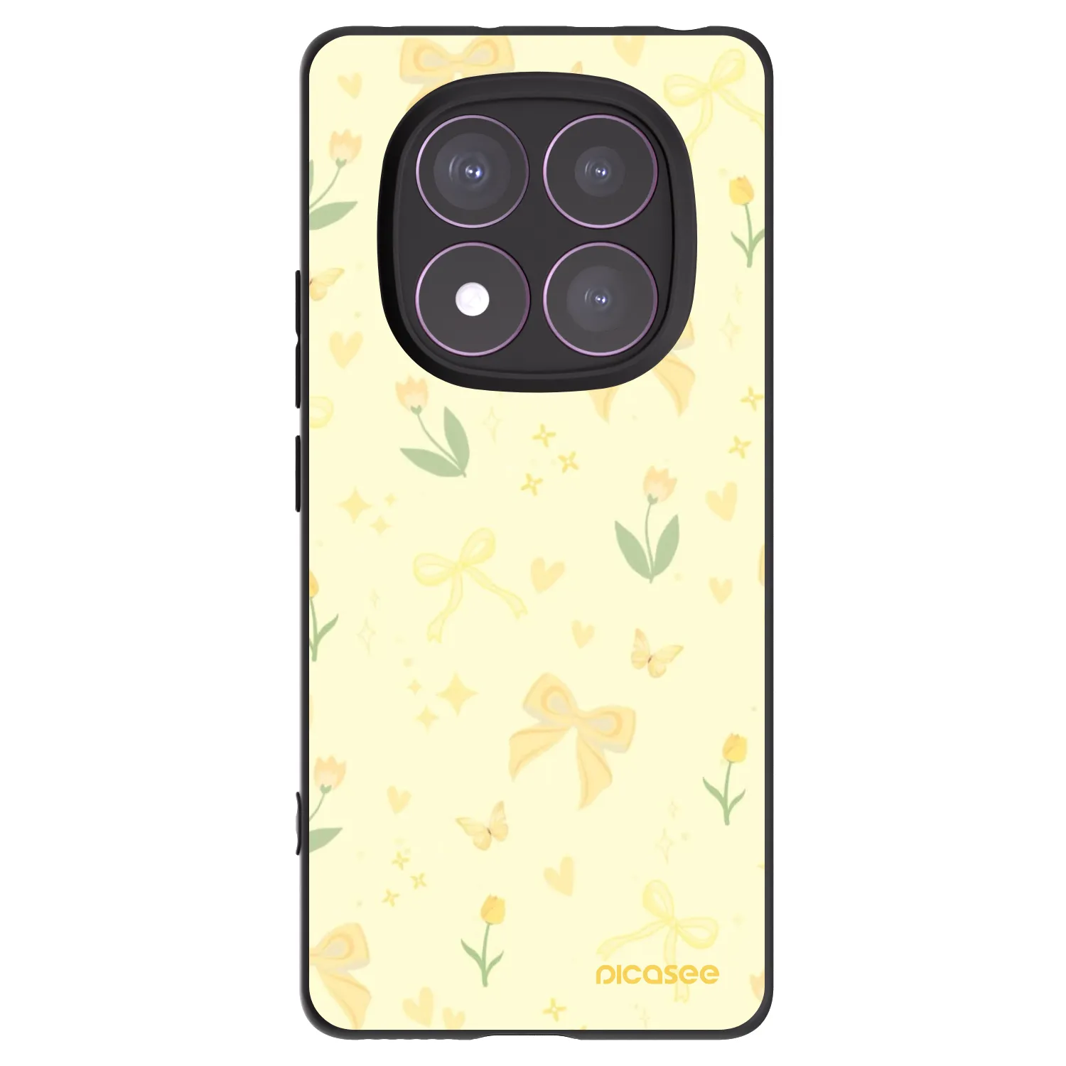 Picasee fekete szilikon tok az alábbi mobiltelefonokra Xiaomi Redmi Note 14 Pro 4G - Honey Blossom