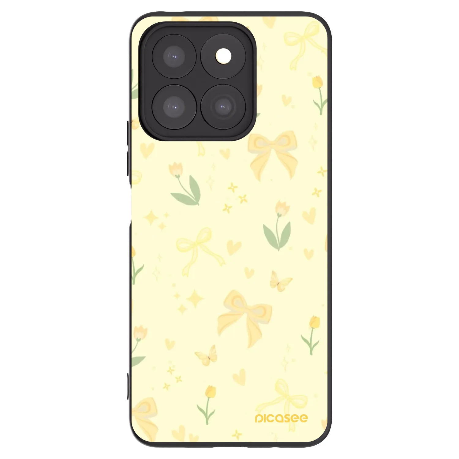 Picasee fekete szilikon tok az alábbi mobiltelefonokra Honor X8c - Honey Blossom