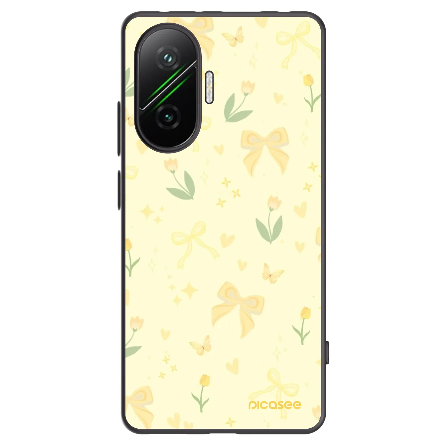 Picasee fekete szilikon tok az alábbi mobiltelefonokra Xiaomi Poco F7 Pro 5G - Honey Blossom