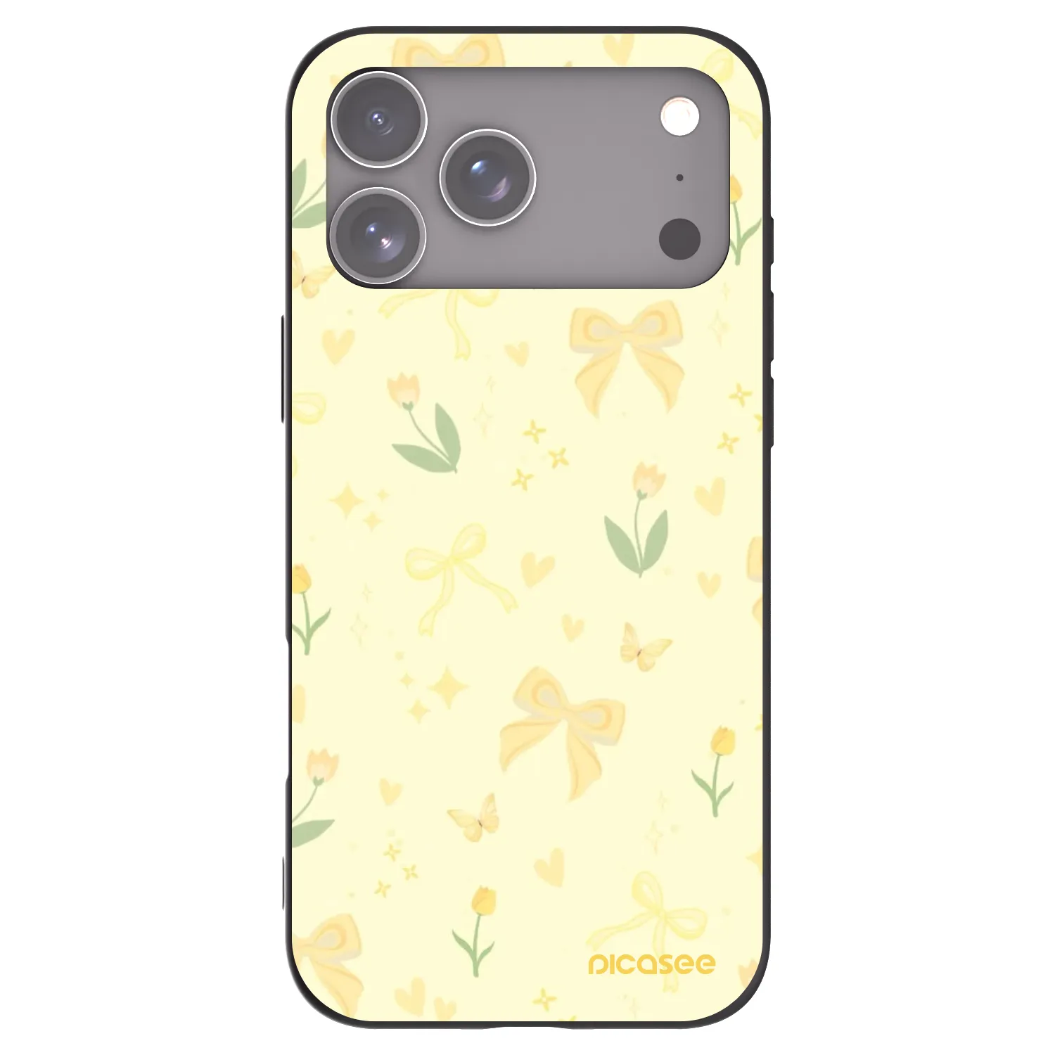Picasee fekete szilikon tok az alábbi mobiltelefonokra Apple iPhone 17 Pro Max - Honey Blossom