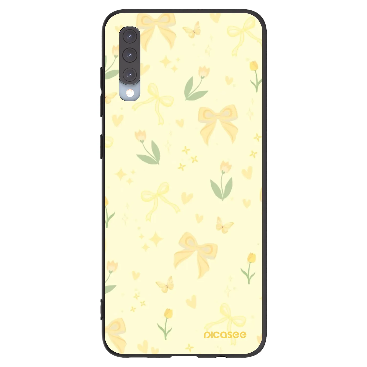 Picasee fekete szilikon tok az alábbi mobiltelefonokra Samsung Galaxy A70 A705F - Honey Blossom