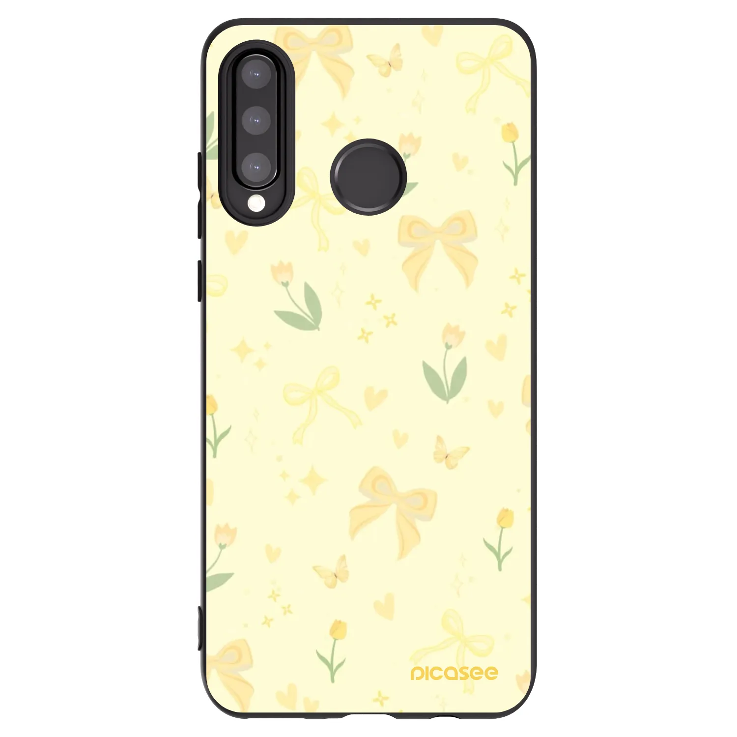 Picasee fekete szilikon tok az alábbi mobiltelefonokra Huawei P30 Lite - Honey Blossom