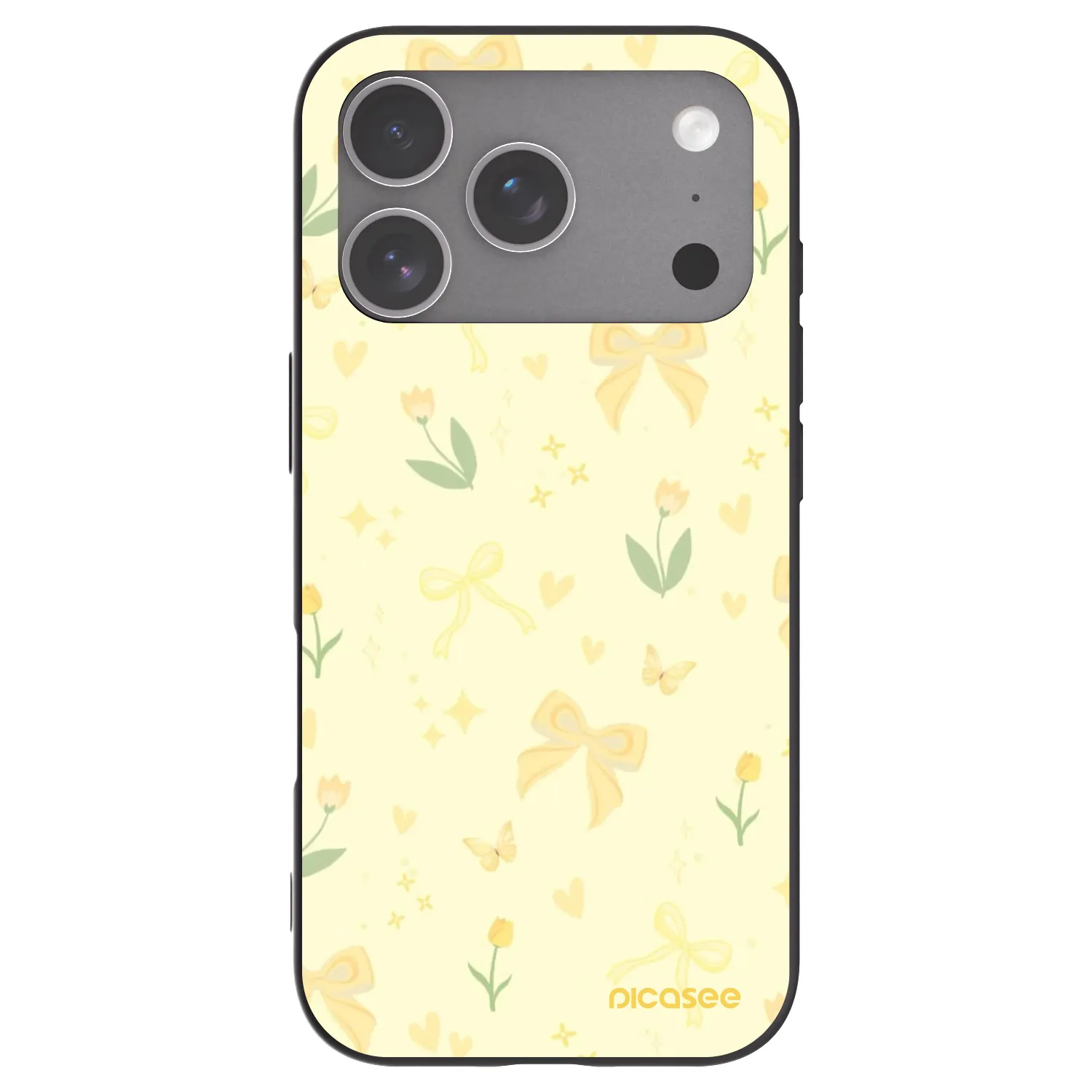 Picasee fekete szilikon tok az alábbi mobiltelefonokra Apple iPhone 18 Pro - Honey Blossom