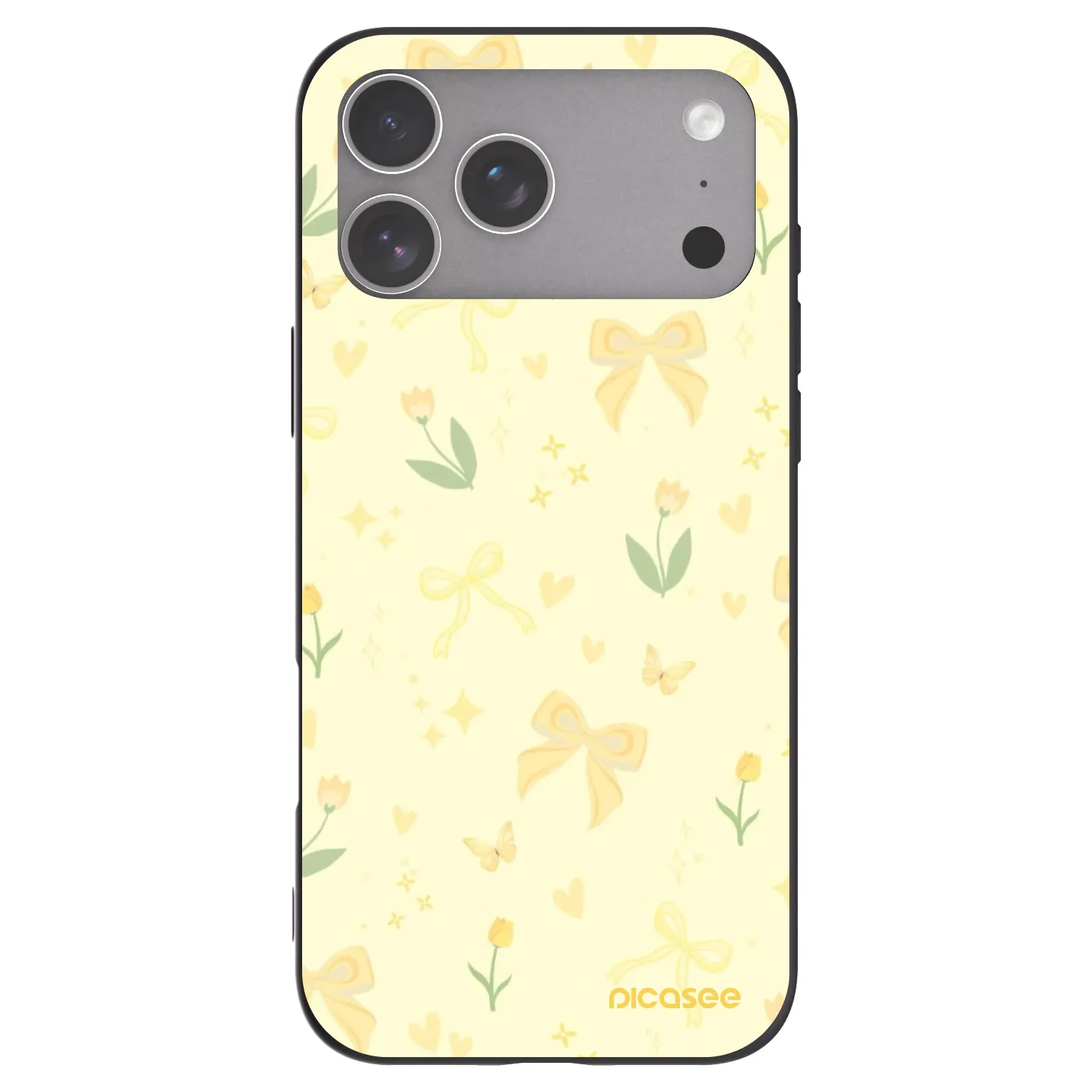 Picasee fekete szilikon tok az alábbi mobiltelefonokra Apple iPhone 18 Pro Max - Honey Blossom