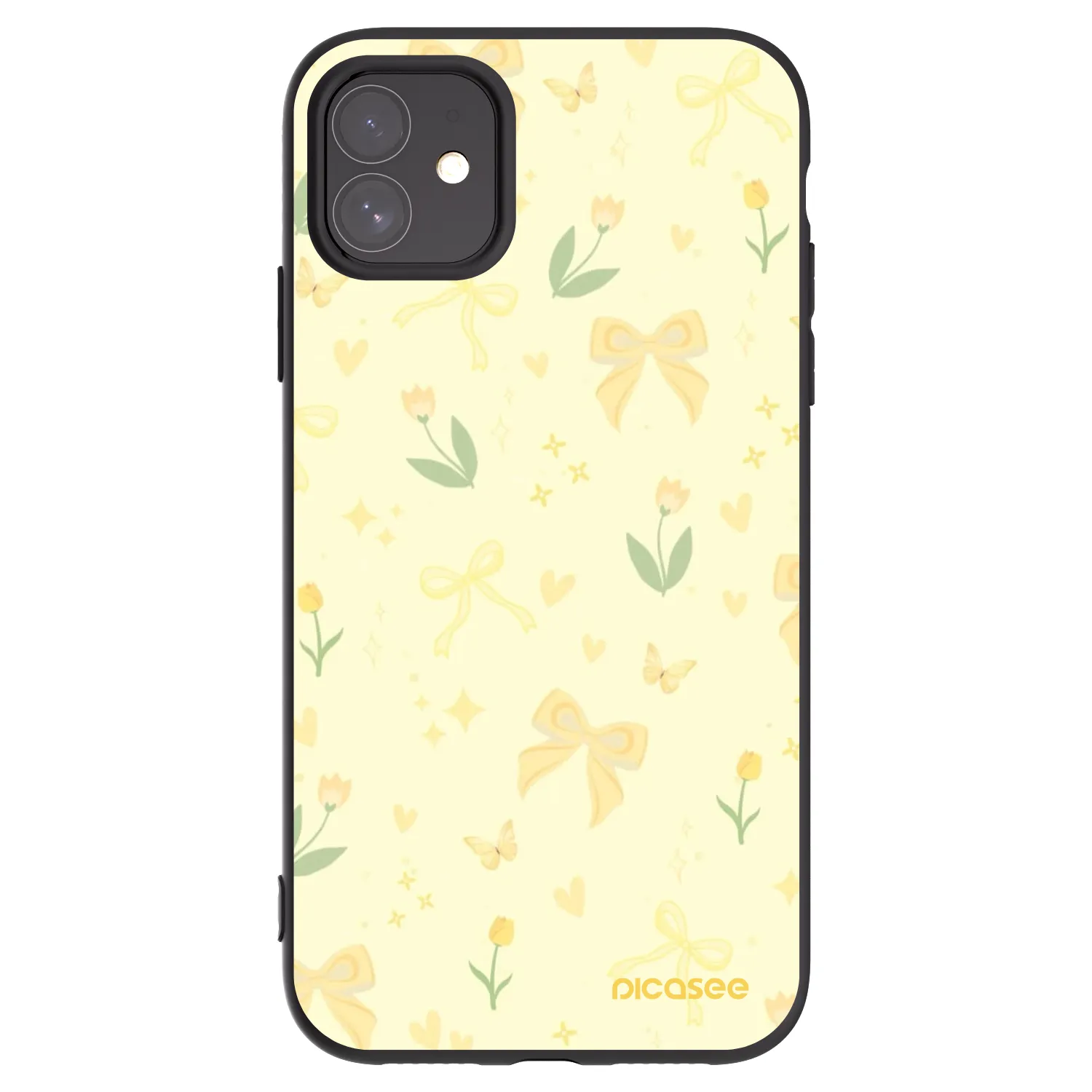 Picasee fekete szilikon tok az alábbi mobiltelefonokra Apple iPhone 11 - Honey Blossom