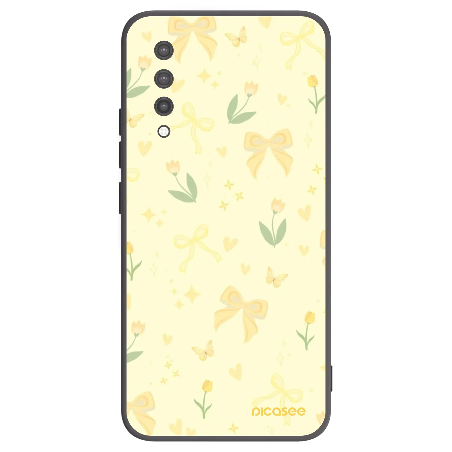 Picasee fekete szilikon tok az alábbi mobiltelefonokra Xiaomi Mi 9 Lite - Honey Blossom