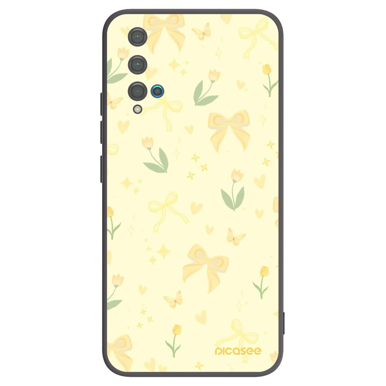 Picasee fekete szilikon tok az alábbi mobiltelefonokra Huawei Nova 5T - Honey Blossom