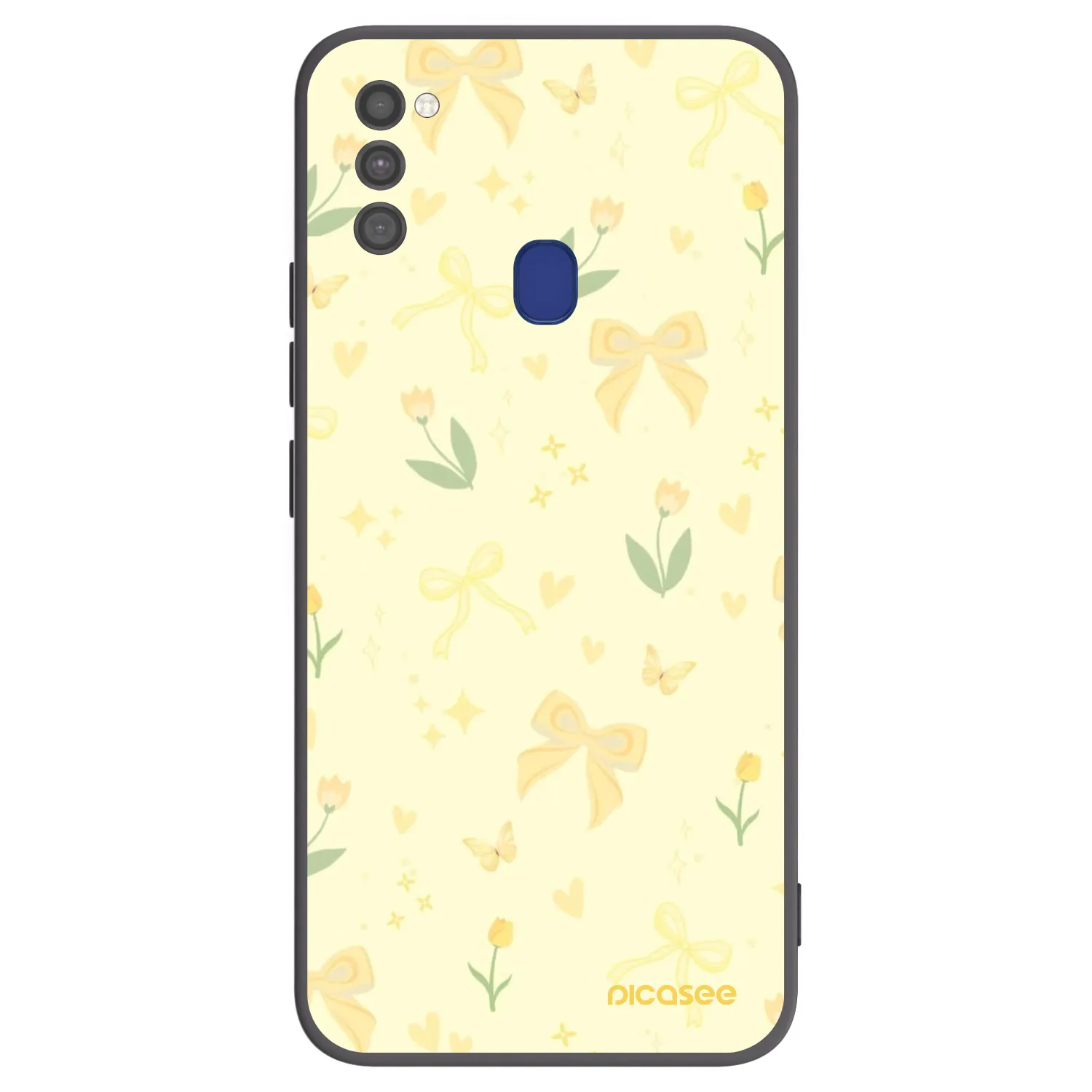 Picasee fekete szilikon tok az alábbi mobiltelefonokra Samsung Galaxy M21 M215F - Honey Blossom