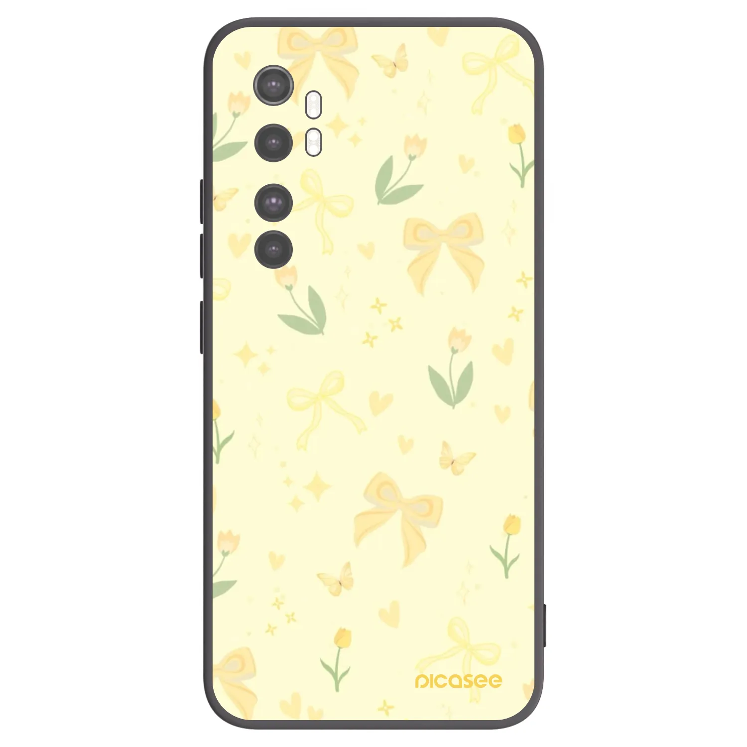 Picasee fekete szilikon tok az alábbi mobiltelefonokra Xiaomi Mi Note 10 Lite - Honey Blossom