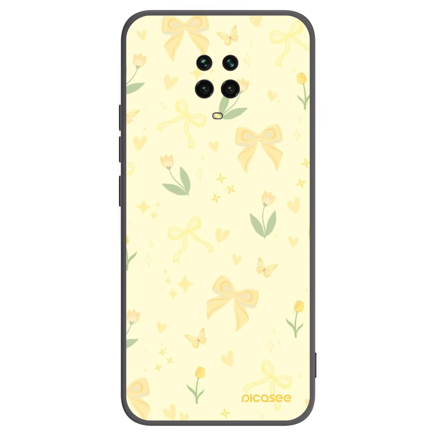 Picasee fekete szilikon tok az alábbi mobiltelefonokra Xiaomi Redmi Note 9S - Honey Blossom