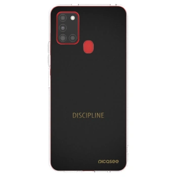 Picasee átlátszó szilikon tok az alábbi mobiltelefonokra Samsung Galaxy A21s - Discipline