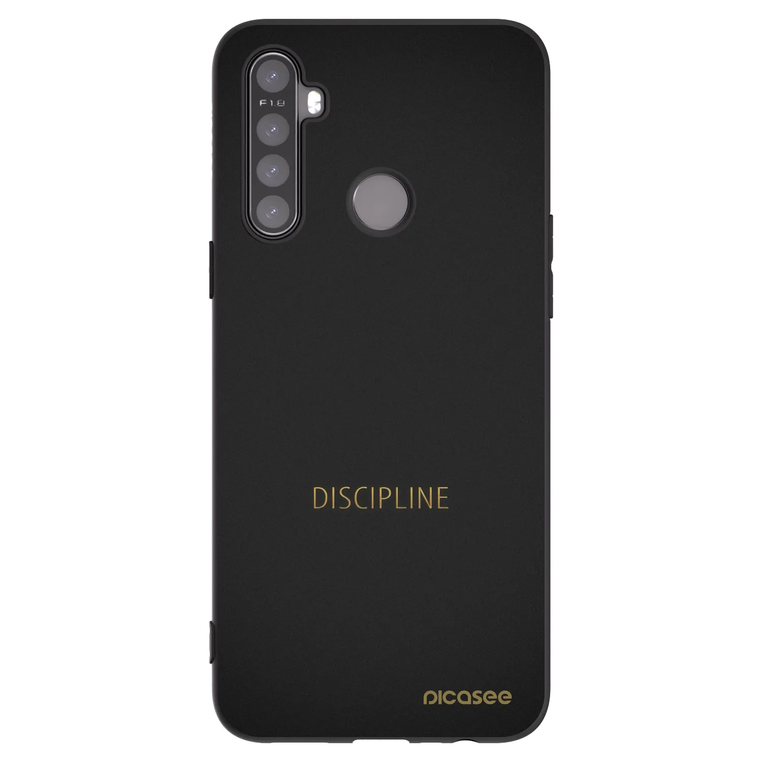 Picasee fekete szilikon tok az alábbi mobiltelefonokra Realme 5 - Discipline