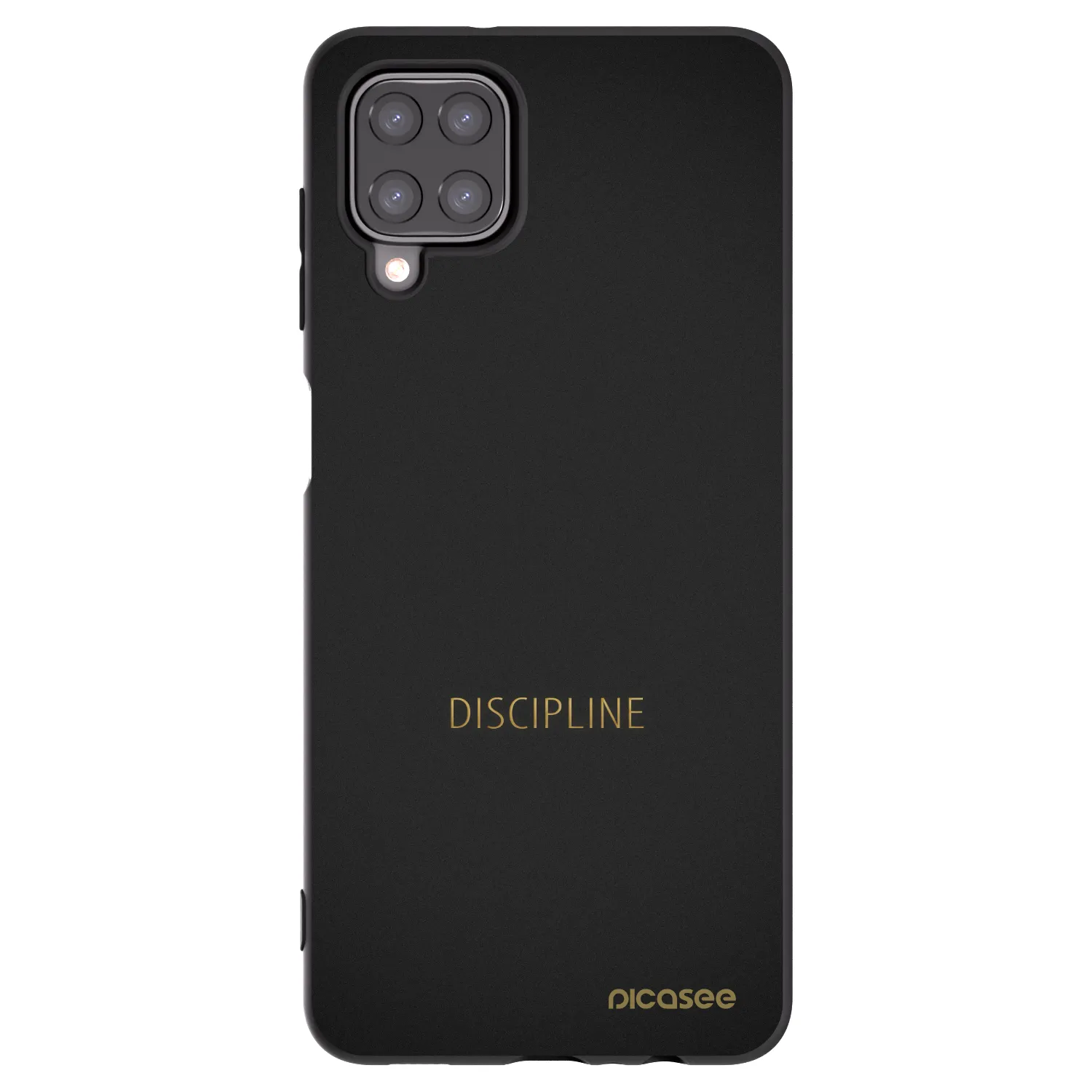 Picasee fekete szilikon tok az alábbi mobiltelefonokra Samsung Galaxy A12 A125F - Discipline