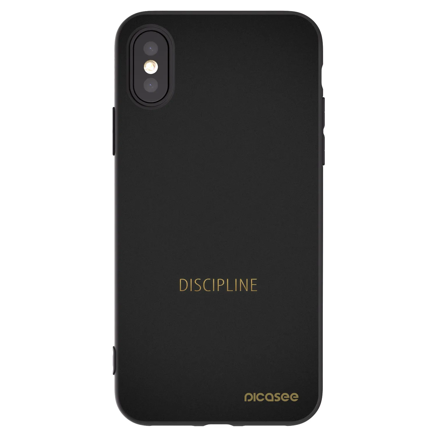 Picasee fekete szilikon tok az alábbi mobiltelefonokra Apple iPhone X/XS - Discipline
