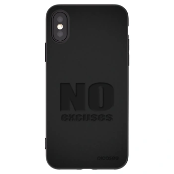 Picasee fekete szilikon tok az alábbi mobiltelefonokra Apple iPhone X/XS - No Excuses