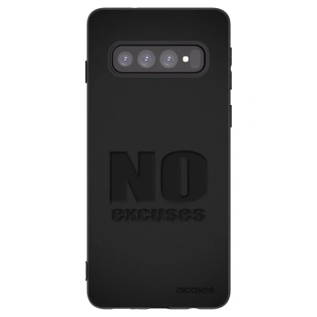 Picasee fekete szilikon tok az alábbi mobiltelefonokra Samsung Galaxy S10 G973 - No Excuses