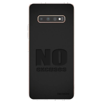Picasee átlátszó szilikon tok az alábbi mobiltelefonokra Samsung Galaxy S10 Plus G975 - No Excuses