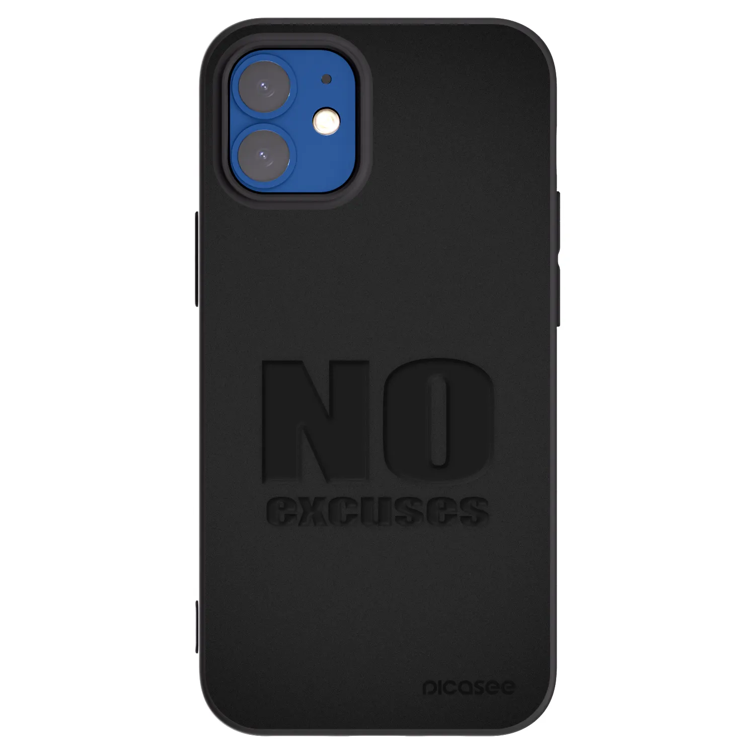 Picasee fekete szilikon tok az alábbi mobiltelefonokra Apple iPhone 12 mini - No Excuses