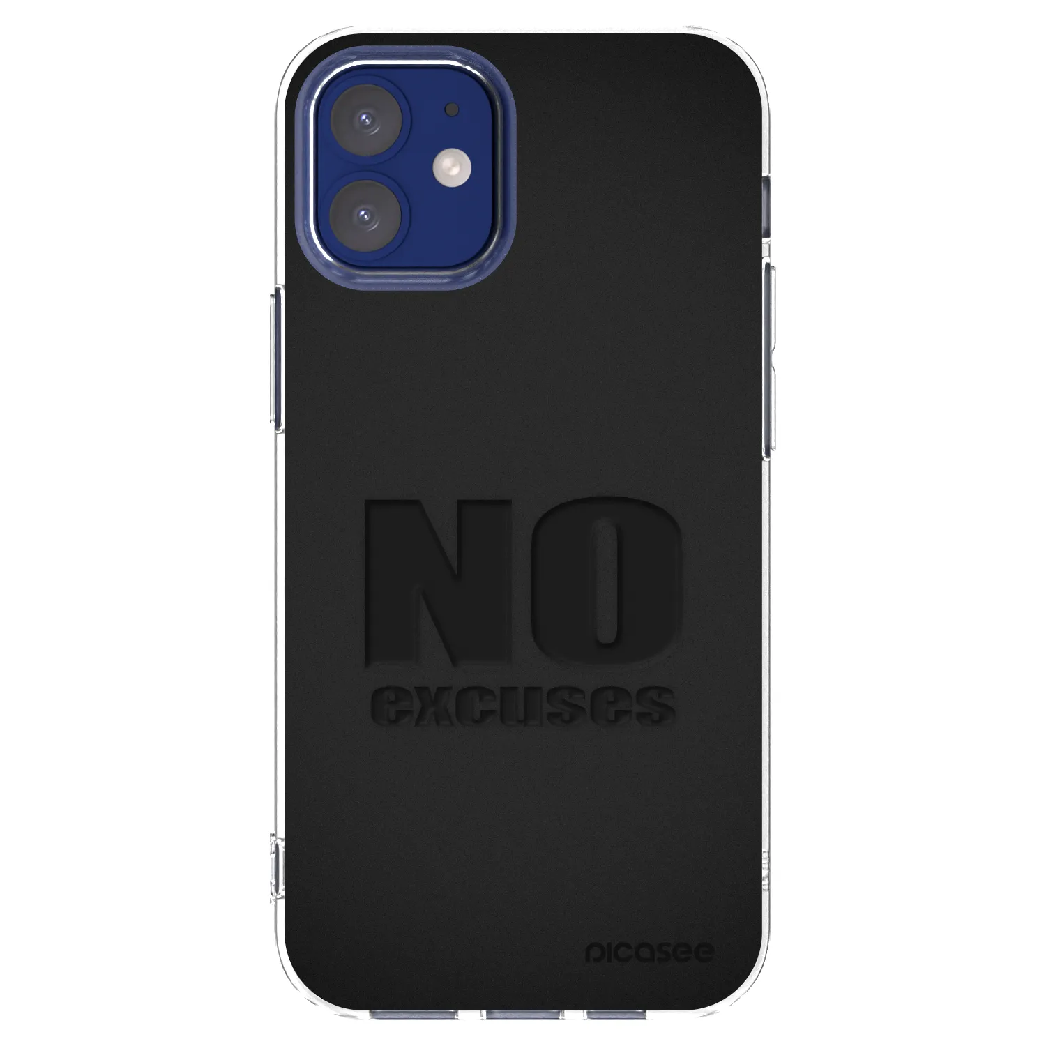 Picasee átlátszó szilikon tok az alábbi mobiltelefonokra Apple iPhone 12 mini - No Excuses