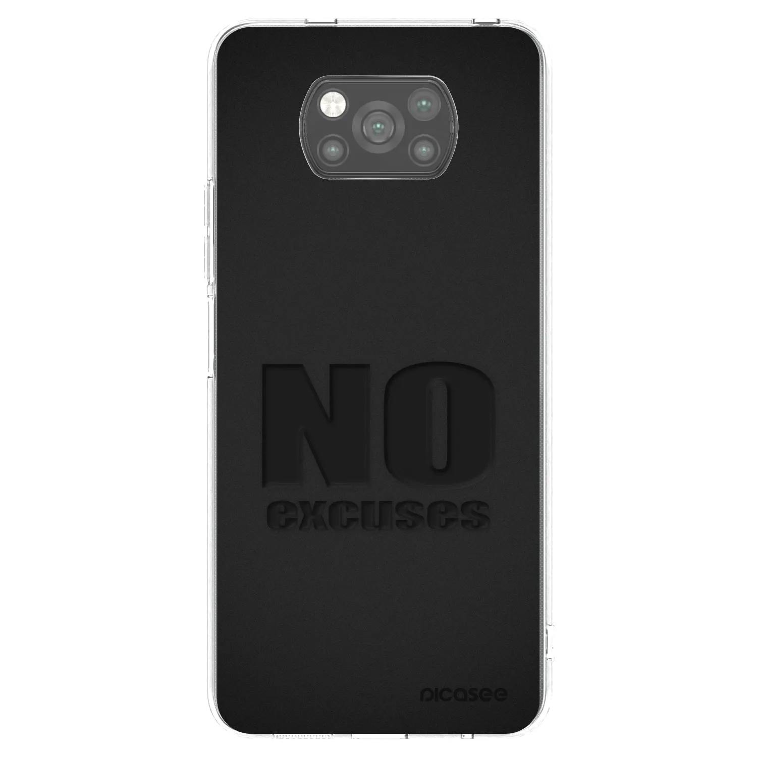 Picasee fekete szilikon tok az alábbi mobiltelefonokra Xiaomi Poco X3 Pro - No Excuses