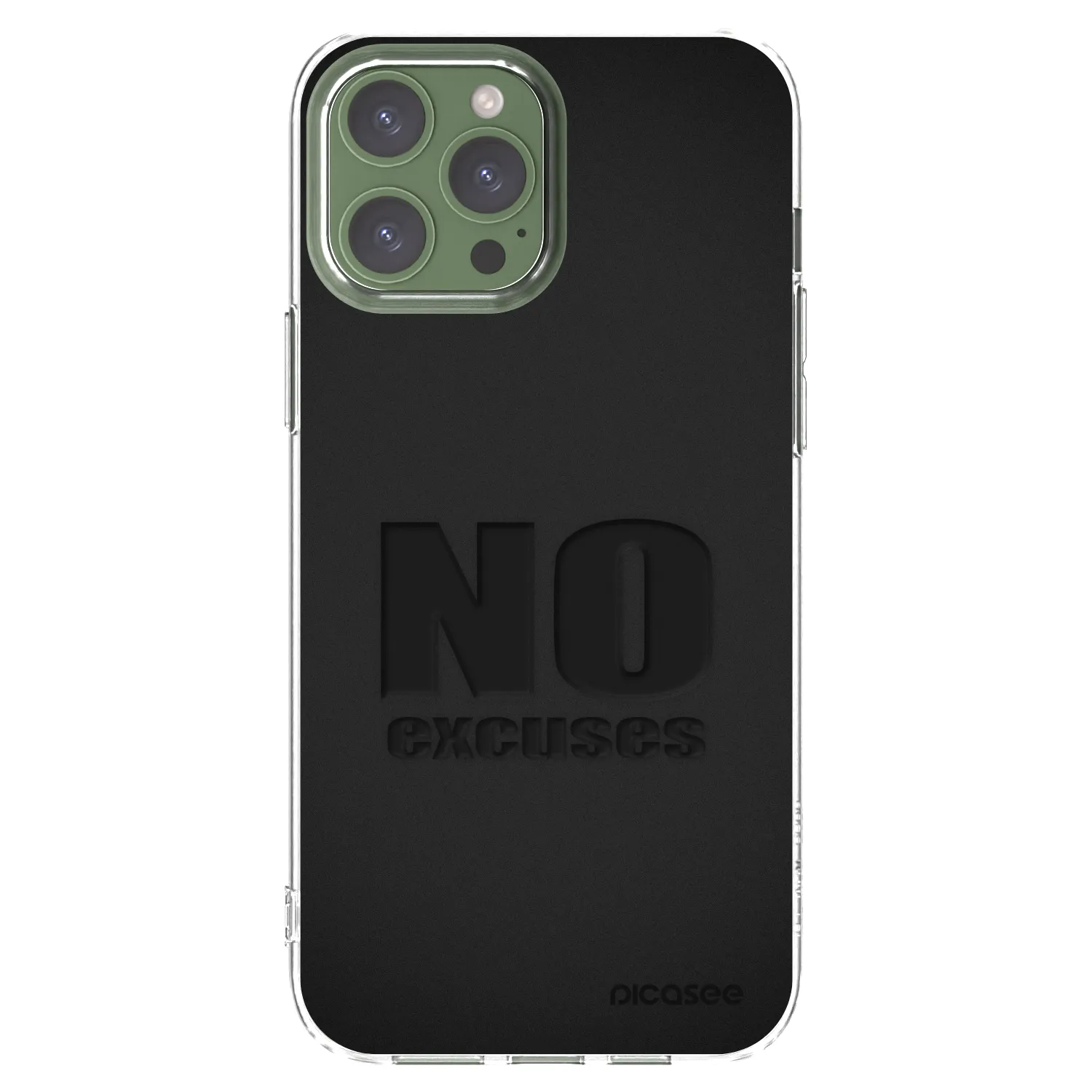 Picasee átlátszó szilikon tok az alábbi mobiltelefonokra Apple iPhone 13 Pro Max - No Excuses