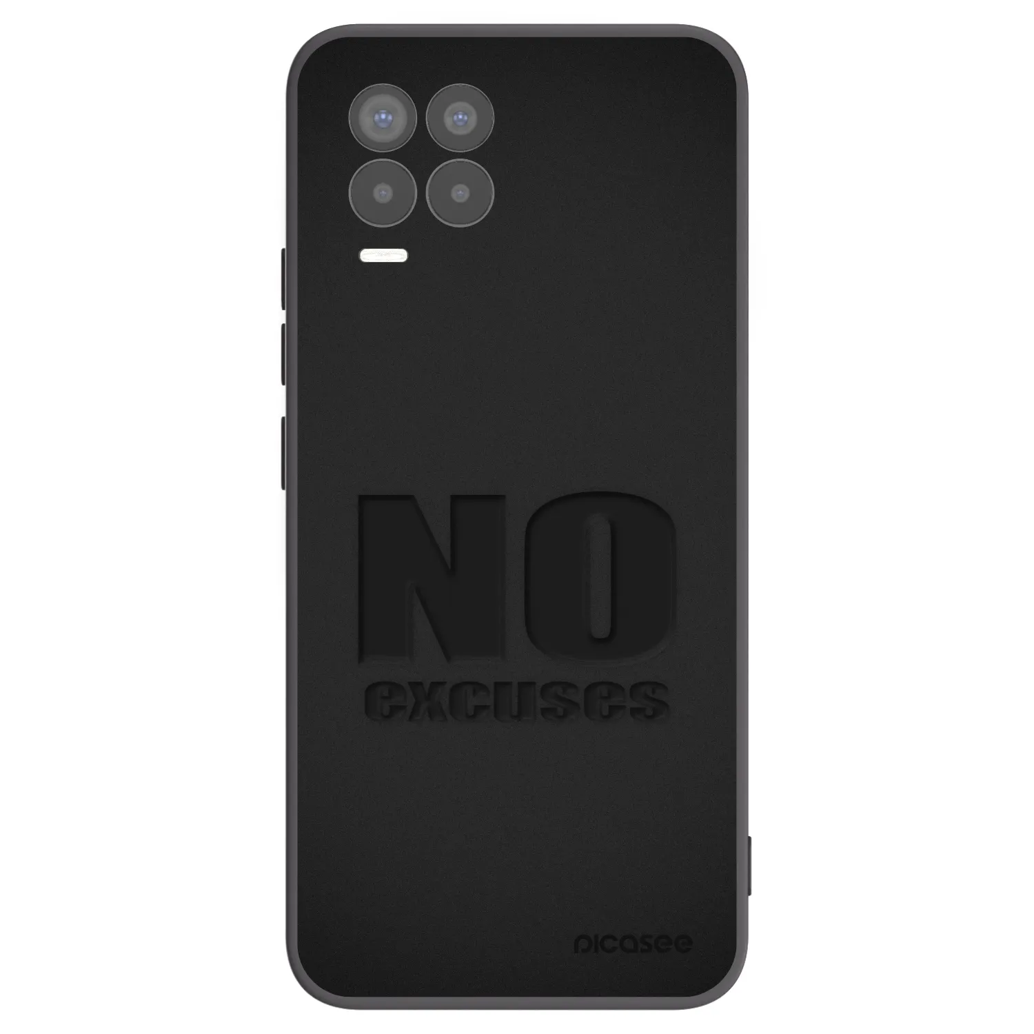 Picasee fekete szilikon tok az alábbi mobiltelefonokra Realme 8 4G - No Excuses