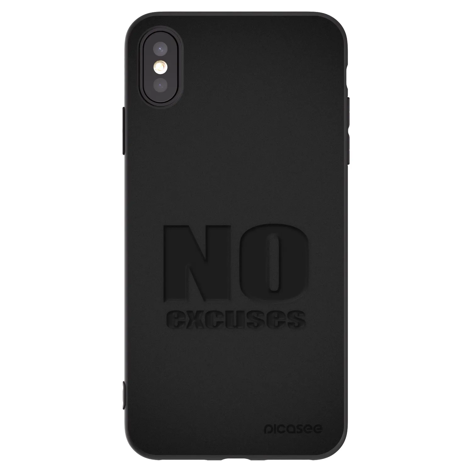 Picasee fekete szilikon tok az alábbi mobiltelefonokra Apple iPhone XS Max - No Excuses