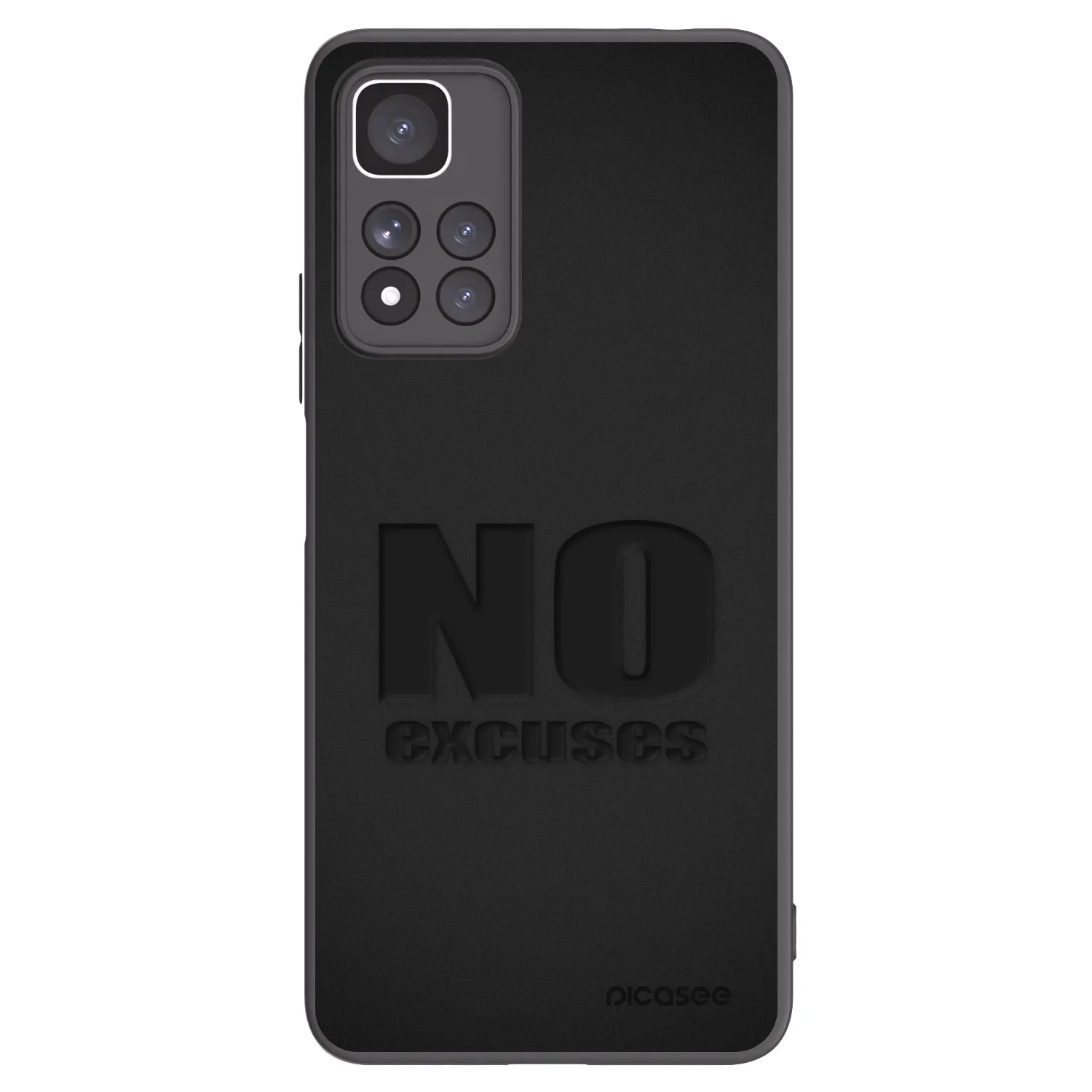 Picasee fekete szilikon tok az alábbi mobiltelefonokra Xiaomi Redmi Note 11 Pro+ 5G - No Excuses