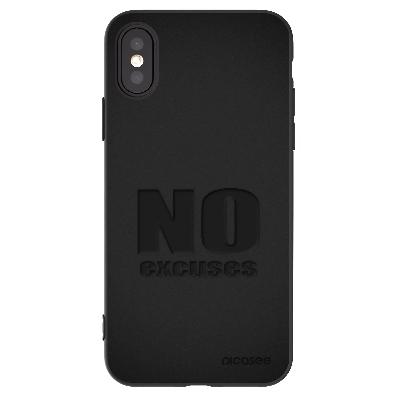 Picasee fekete szilikon tok az alábbi mobiltelefonokra Apple iPhone X/XS - No Excuses