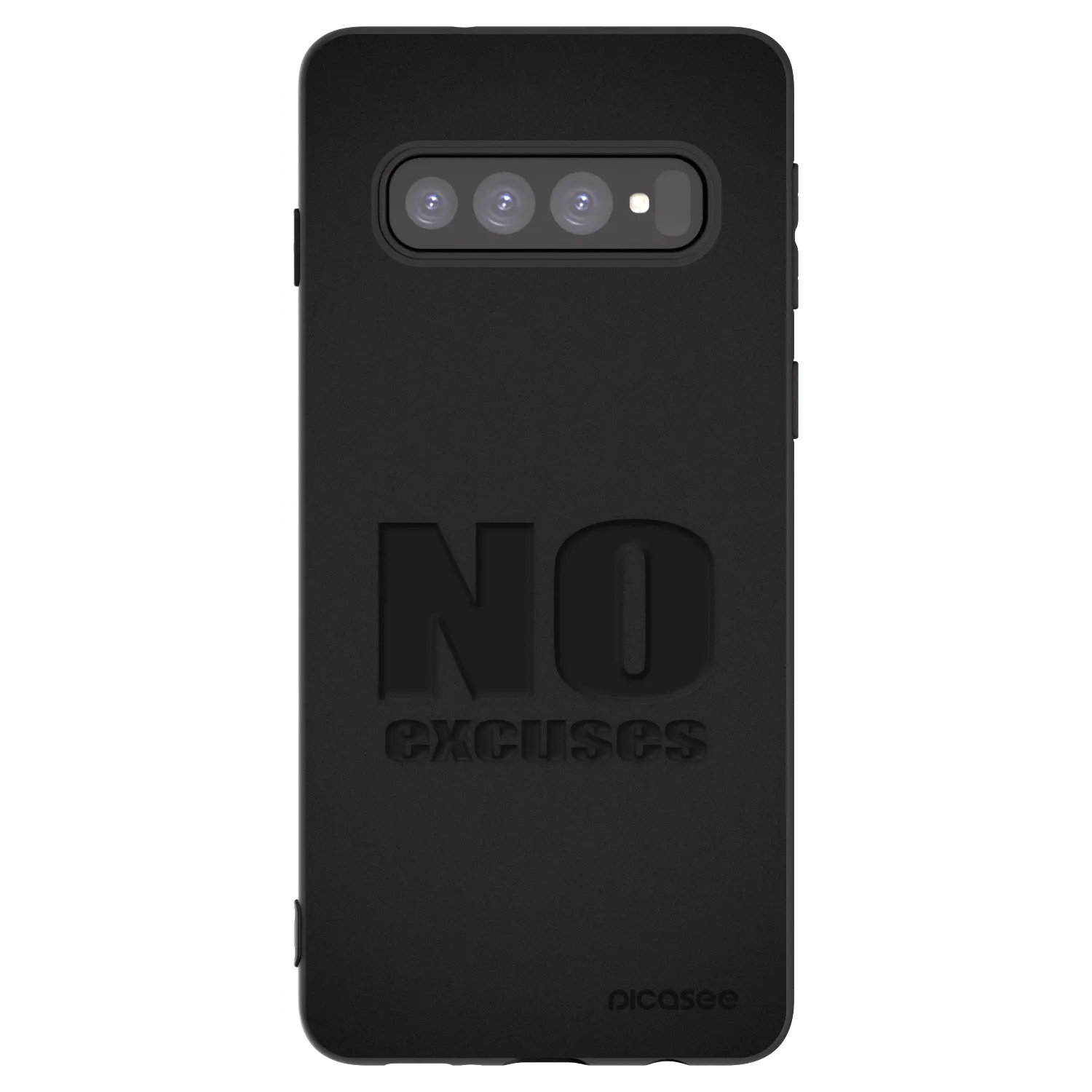 Picasee fekete szilikon tok az alábbi mobiltelefonokra Samsung Galaxy S10 G973 - No Excuses