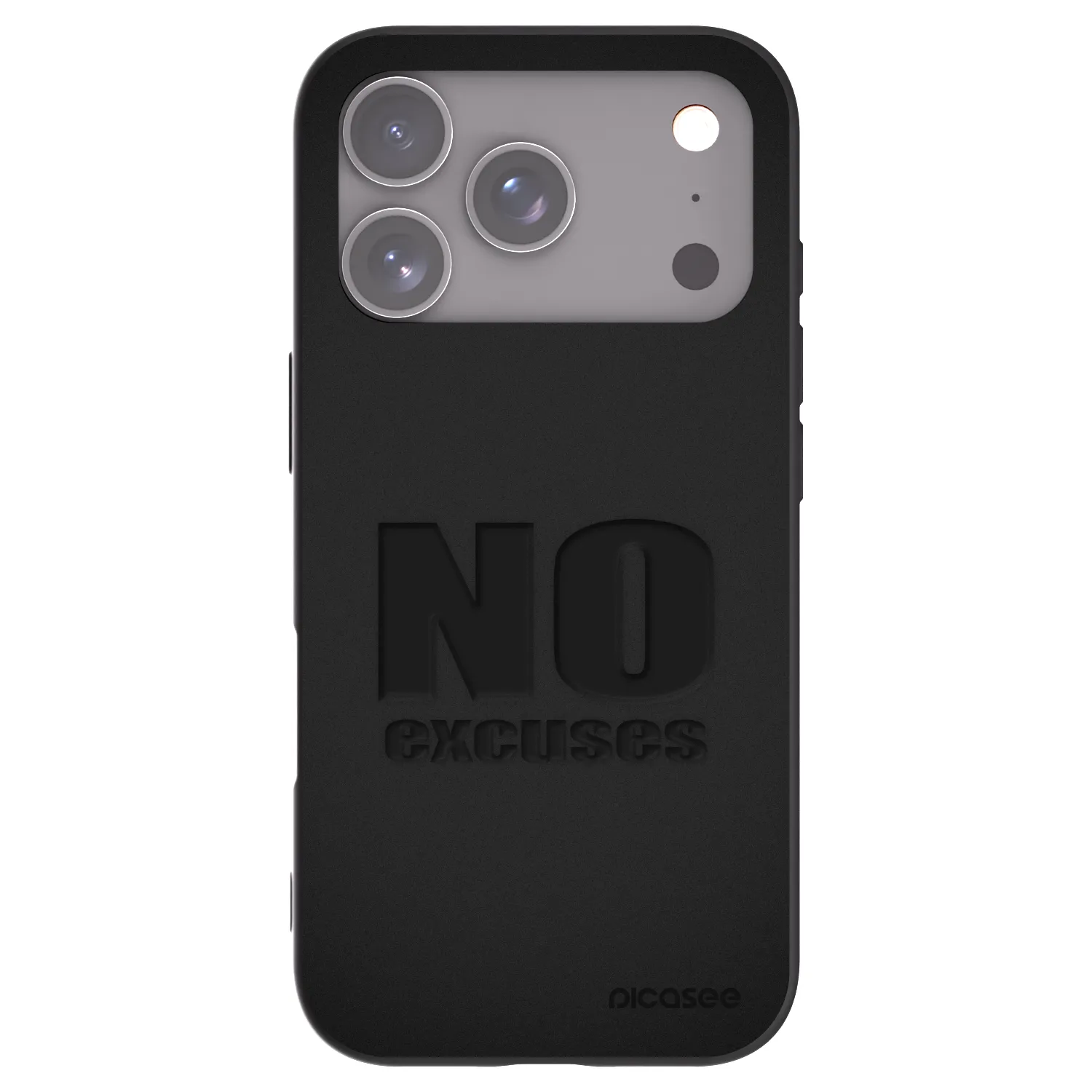 Picasee fekete szilikon tok az alábbi mobiltelefonokra Apple iPhone 17 Pro - No Excuses