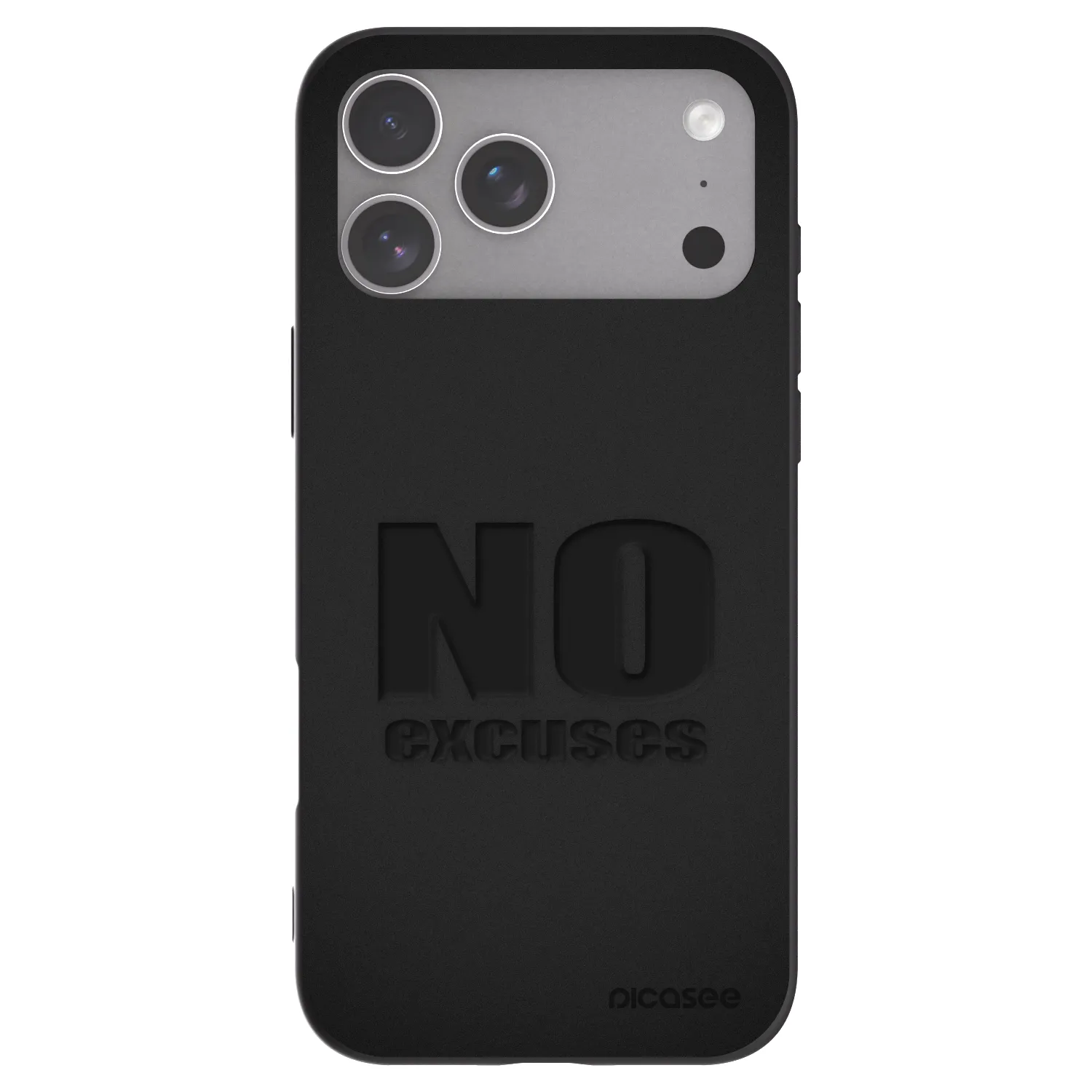 Picasee fekete szilikon tok az alábbi mobiltelefonokra Apple iPhone 18 Pro Max - No Excuses