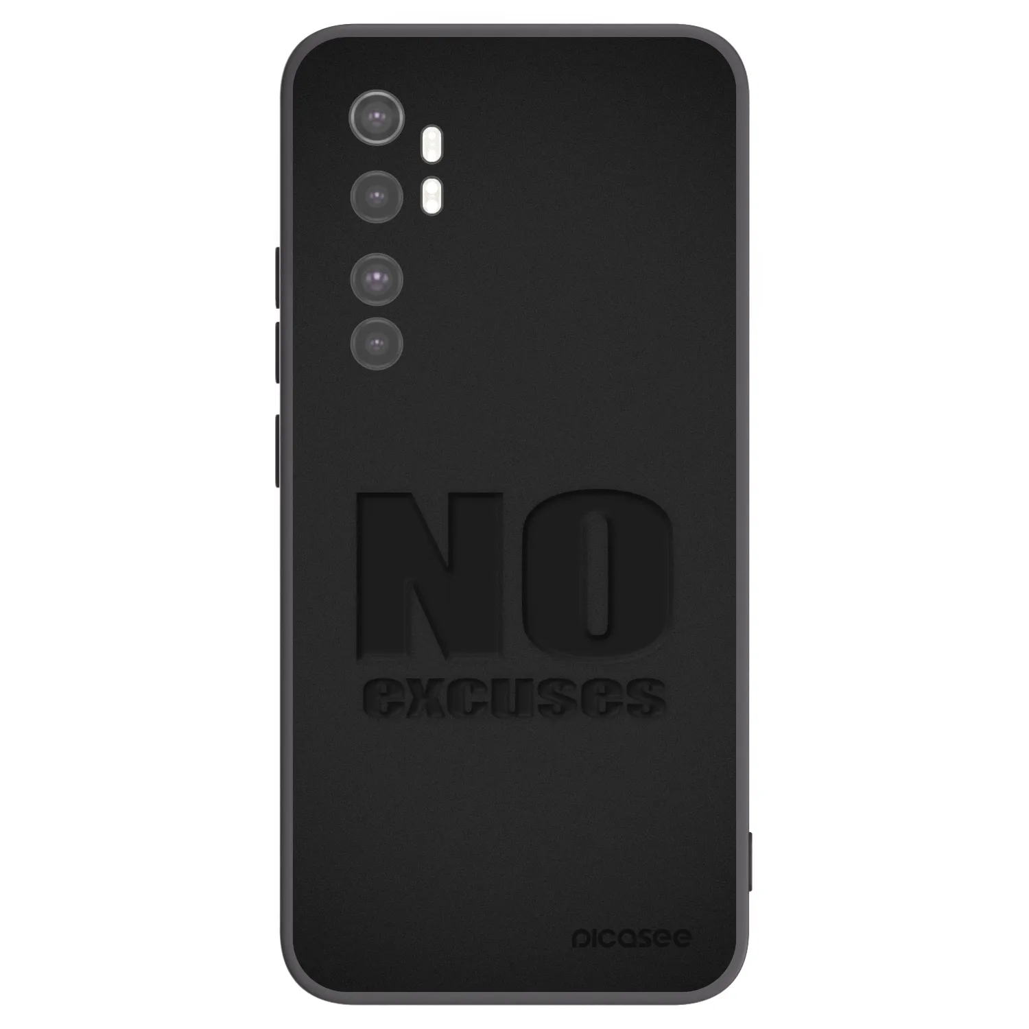 Picasee fekete szilikon tok az alábbi mobiltelefonokra Xiaomi Mi Note 10 Lite - No Excuses